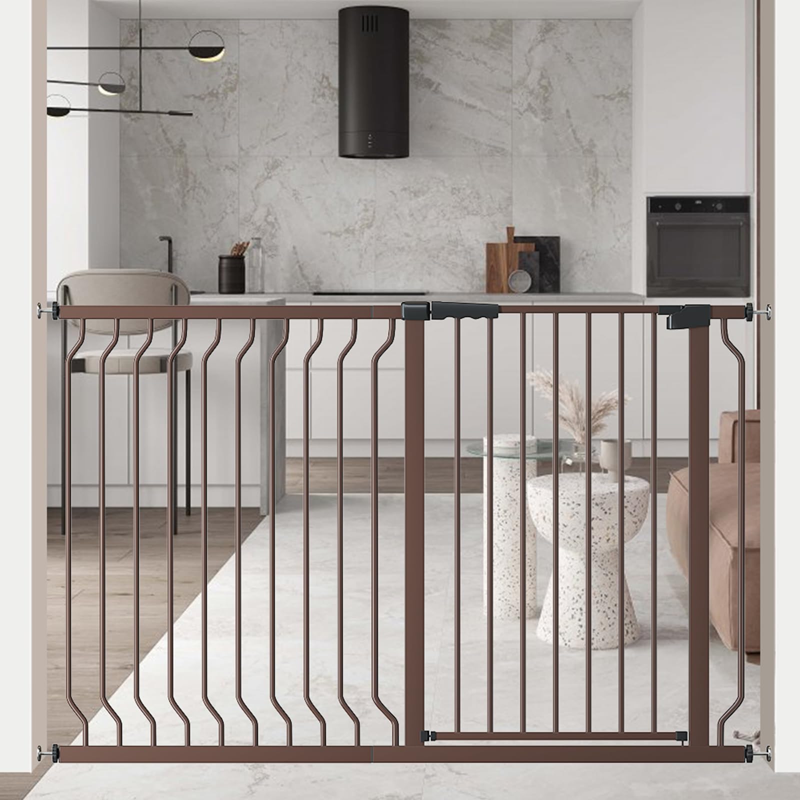 【送料無料】Seogva ベビーゲート ハイタイプ 高さ103cm 拡張フレーム付き 自動ロック 高さ100cm以上つっぱり式 穴開け不要 前後90度開閉 セーフティー安全ゲート 扉開閉式 二重ロック ブラック ホワイト 設置幅136-147cm