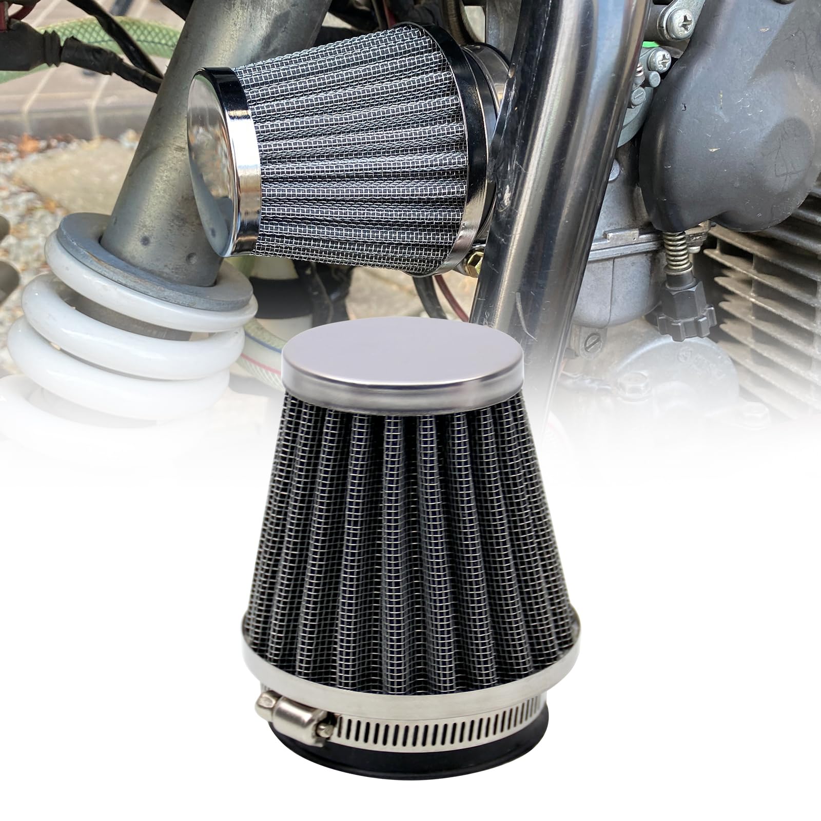 【送料無料】Kiload φ50 パワーフィルター エアクリーナー バイク 全天候型 汎用 ヤマハ スズキ ホンダ ディオ モンキー リトルカブ リード レッツ など