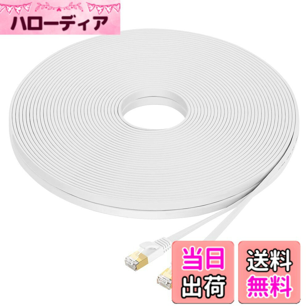 Rakuten - 【送料無料】FOSTO Cat8 LANケーブル 10M 超高速 40Gbps/2000MHz カテゴリー8 準拠 イーサネットケーブル 隙間 有線ランケーブル インターネット フラットケーブル シールド RJ45 コネクタ ギガビット爪折れ防止 企業用 家庭用 モデム ルータ switch PS4 PS5 XBox等に対