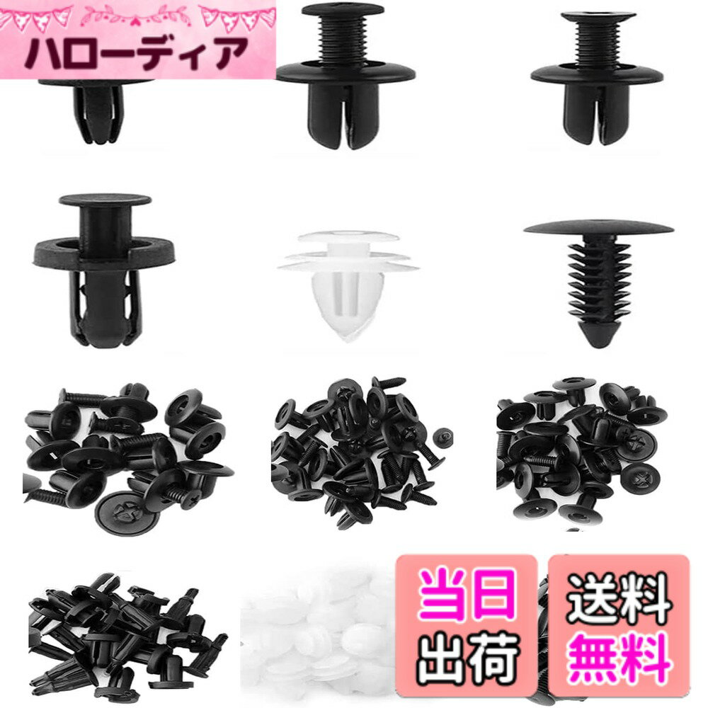 【送料無料】TAORAYO プッシュリベット 自動車用リベット プラスティリベット トリムクリップ 押し込み式ト 保持クリップ バンパークリップ クリップ フェンダー トヨタ ・日産・三菱・スズキ・ホンダ・スバル・ダイハツ車用 6種 計100個