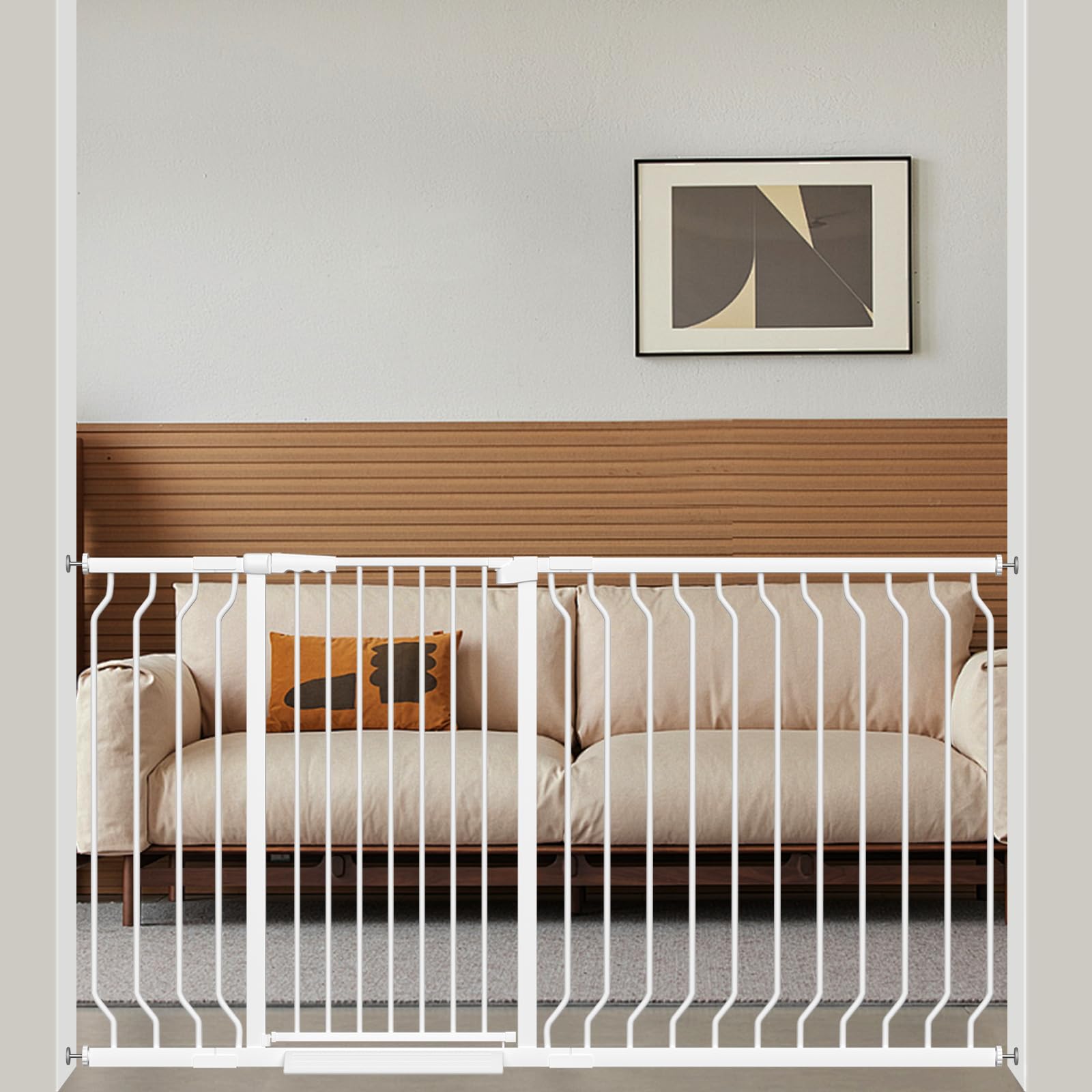 【送料無料】Seogva ベビーゲート ハイタイプ 高さ103cm 拡張フレーム付き 自動ロック 高さ100cm以上つっぱり式 穴開け不要 前後90度開閉 セーフティー安全ゲート 扉開閉式 二重ロック ブラック ホワイト 設置幅167-174cm