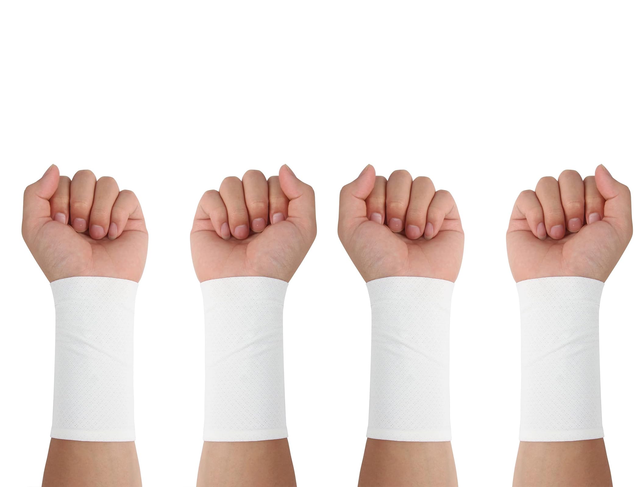 【送料無料】CINECE リストバンド 薄手 冷感 汗拭き 汗吸収 8CM/12CM 夏用 2枚セット 速乾 通気性 ロング ショート スポーツ 野球 ランニング 男女兼用 (12CM ホワイト 2ペア)