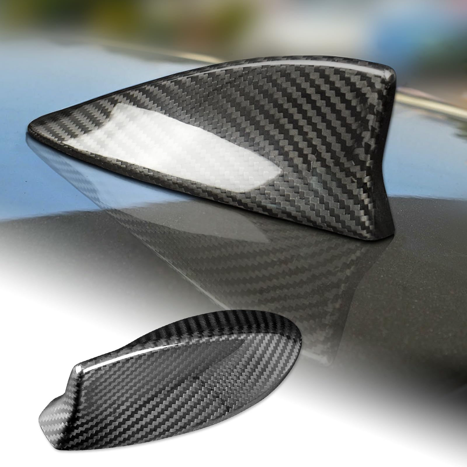 【送料無料】AIRSPEED レクサス LS LX UX ES IS LM NX RX RC CT 専用 アクセサリー リアルハードカーボンファイバー製 カーシャークフィンアンテナカバー 外装 パーツ Lexus 車用ラジオアンテナ防水保護層 装飾フレーム (ブラック)