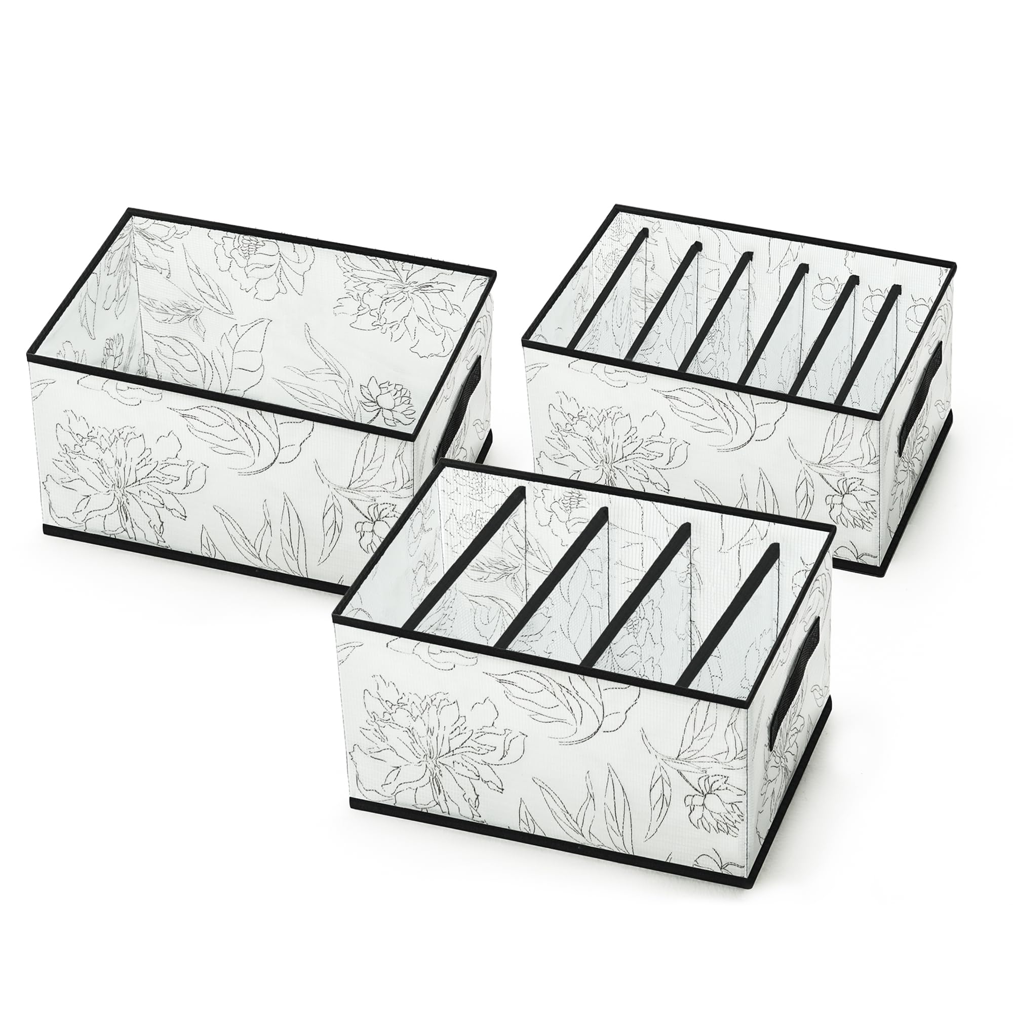 【送料無料】VECELO 収納ボックス 引き出し収納オーガナイザー 下着類用 衣類 折りたたみ式 多機能収納 3セット 幅25x奥行40x高さ20cm どこでも 撥水加工 取っ手付き おしゃれ 旅行 防湿 防塵 小物入れ 完成品(組立不要)