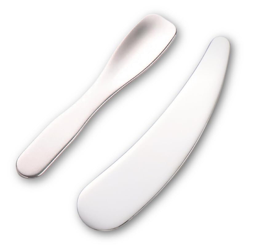 【送料無料】WBway 化粧品用 ステンレス製 スパチュラ 2本セット 【衛生的】 ヘラ ミニサイズ 美容 クリーム ジャータイプ用 ステンレス メイク スキンケア ネイル アイクリーム ヘラ 2個セット