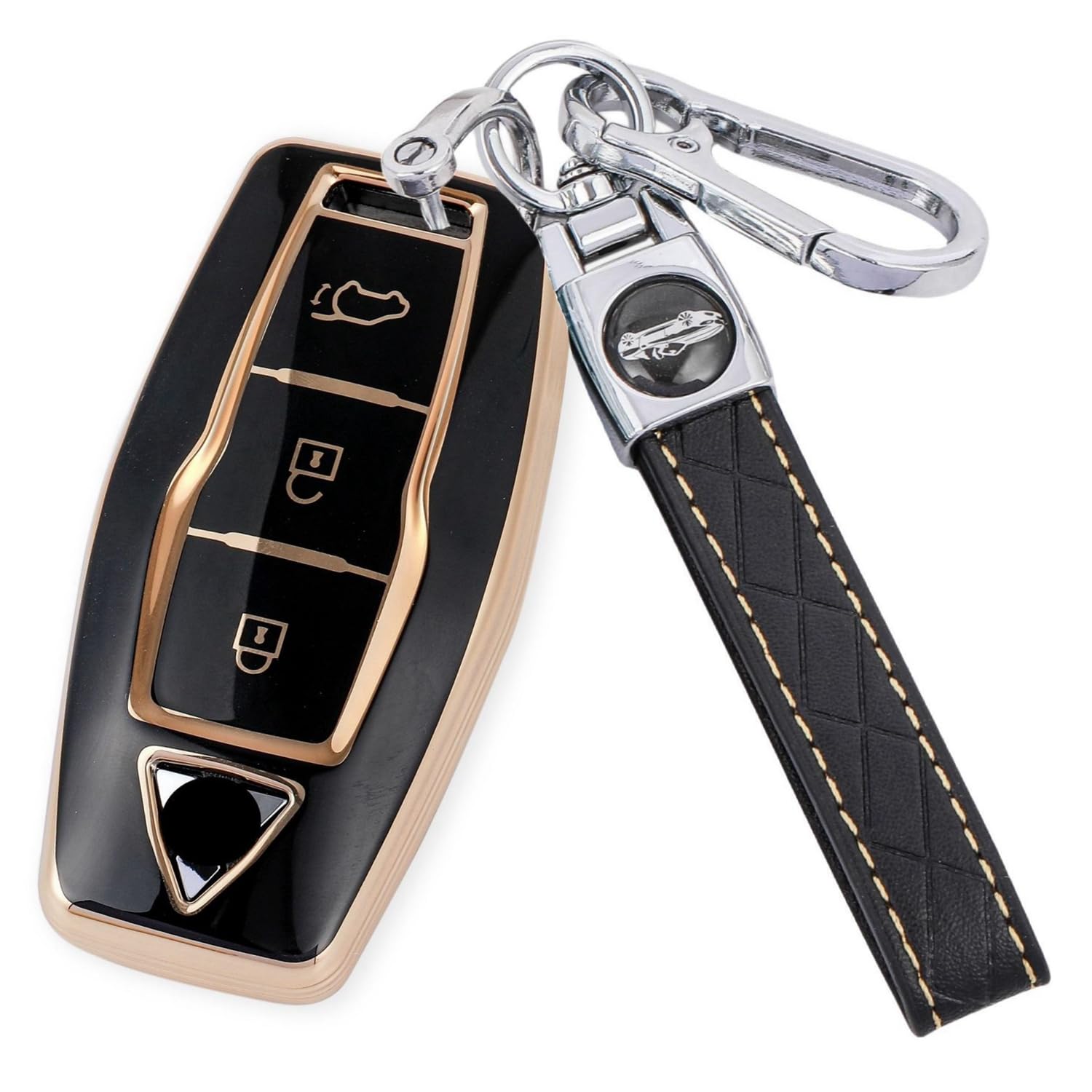 【送料無料】[YANMW] 新型アウトランダー キーケース適合三菱 新型アウトランダー PHEV GN0W キーカバーOUTLANDER スマートキーケース (ゴールデンブラック)