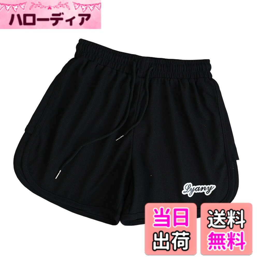 【送料無料】[Erikyson] レディース ショットパンツ スポーツ 短パン 夏 柔らかい 通気性 伸縮性 吸汗 速乾 ヨガ ランニング 無地 ぴったり 部屋着 ルームウェア ポケット付き ランニングパンツ (XL, black)