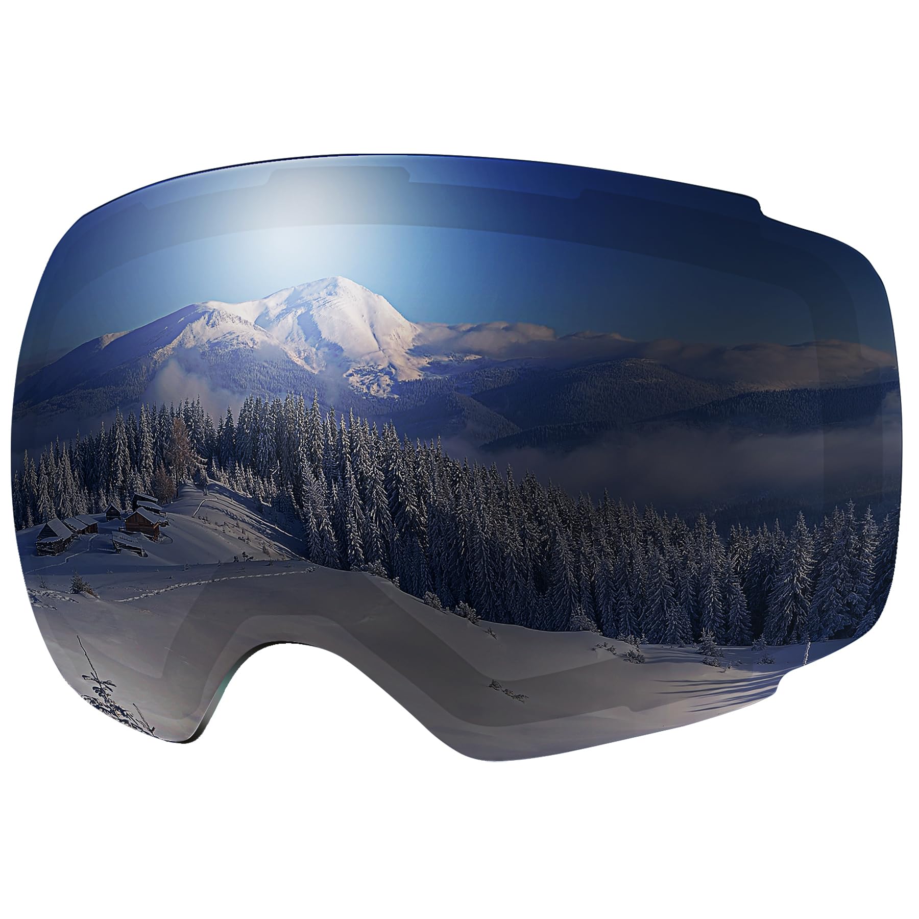 【送料無料】[OutdoorMaster] Ski Goggles PRO用交換レンズ スキーゴーグル レンズ着脱可 両層磁気レンズ 専用取り替えレンズ UV紫外線カット OTG メガネ対応 曇り止め 180°広視野 球面レンズ フレームレス スノーゴーグル スノボートゴーグル スポーツ用ゴーグル 防風