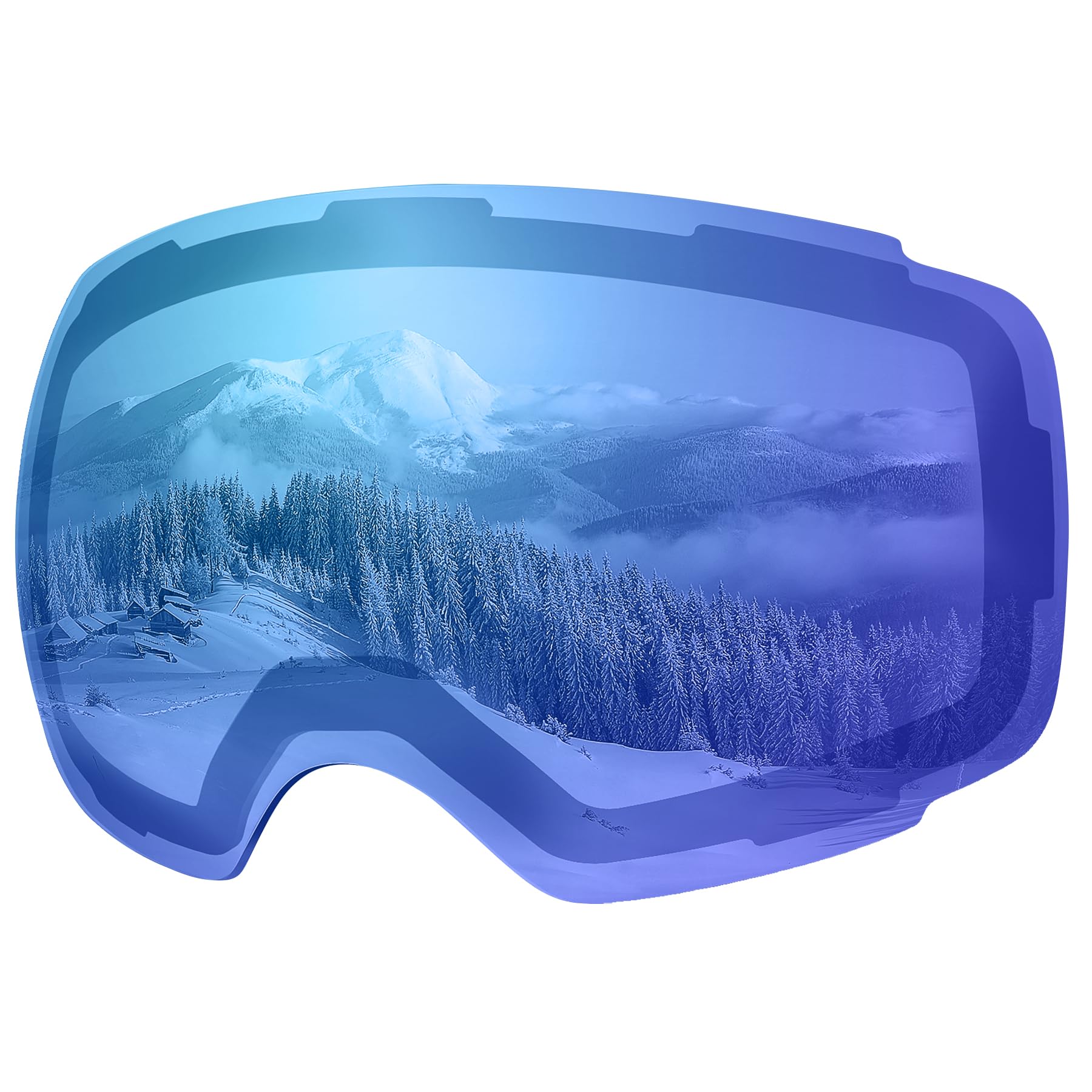 【送料無料】[OutdoorMaster] Ski Goggles PRO用交換レンズ スキーゴーグル レンズ着脱可 両層磁気レンズ 専用取り替えレンズ UV紫外線カット OTG メガネ対応 曇り止め 180°広視野 球面レンズ フレームレス スノーゴーグル スノボートゴーグル スポーツ用ゴーグル 防風