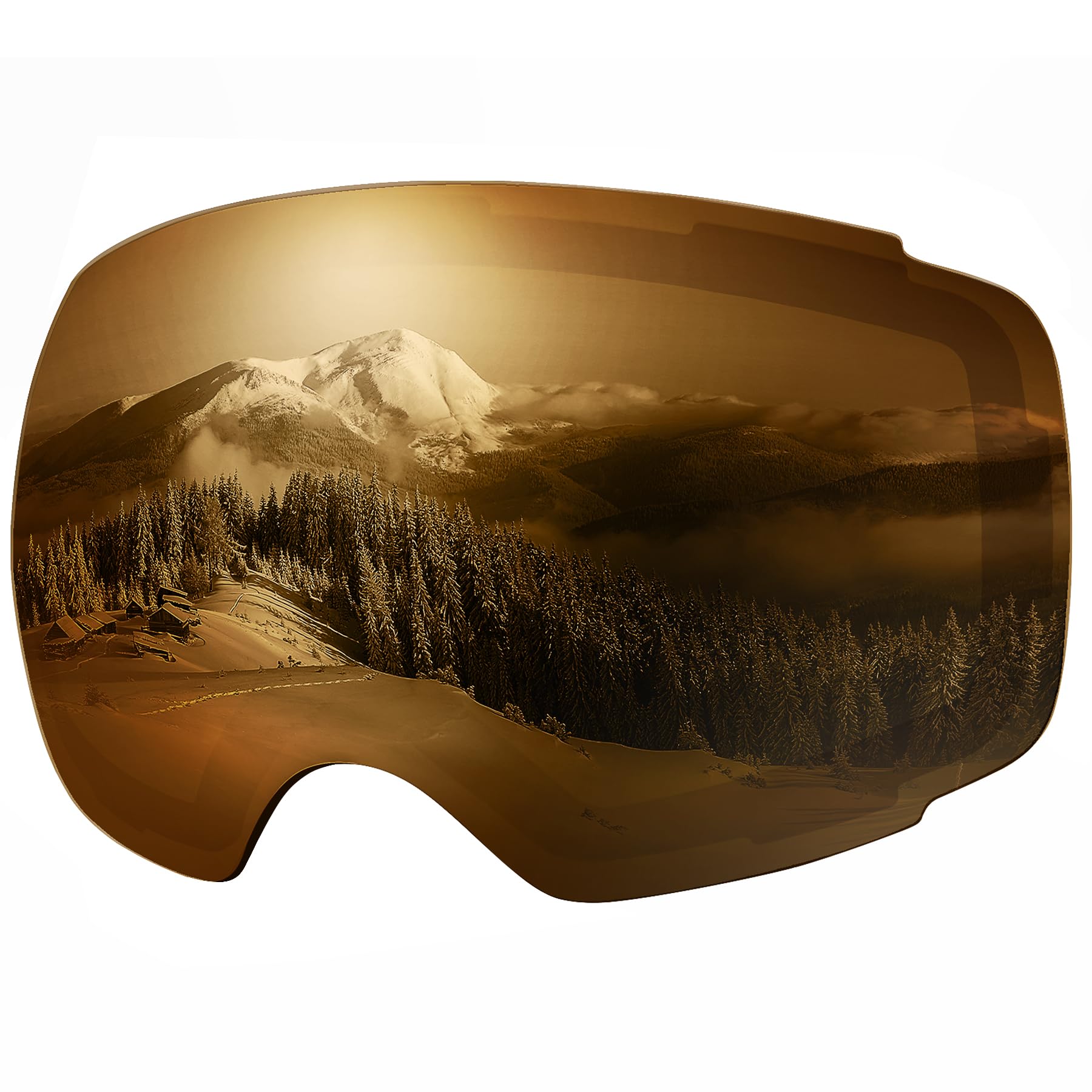 【送料無料】[OutdoorMaster] Ski Goggles PRO用交換レンズ スキーゴーグル レンズ着脱可 両層磁気レンズ 専用取り替えレンズ UV紫外線カット OTG メガネ対応 曇り止め 180°広視野 球面レンズ フレームレス スノーゴーグル スノボートゴーグル スポーツ用ゴーグル 防風