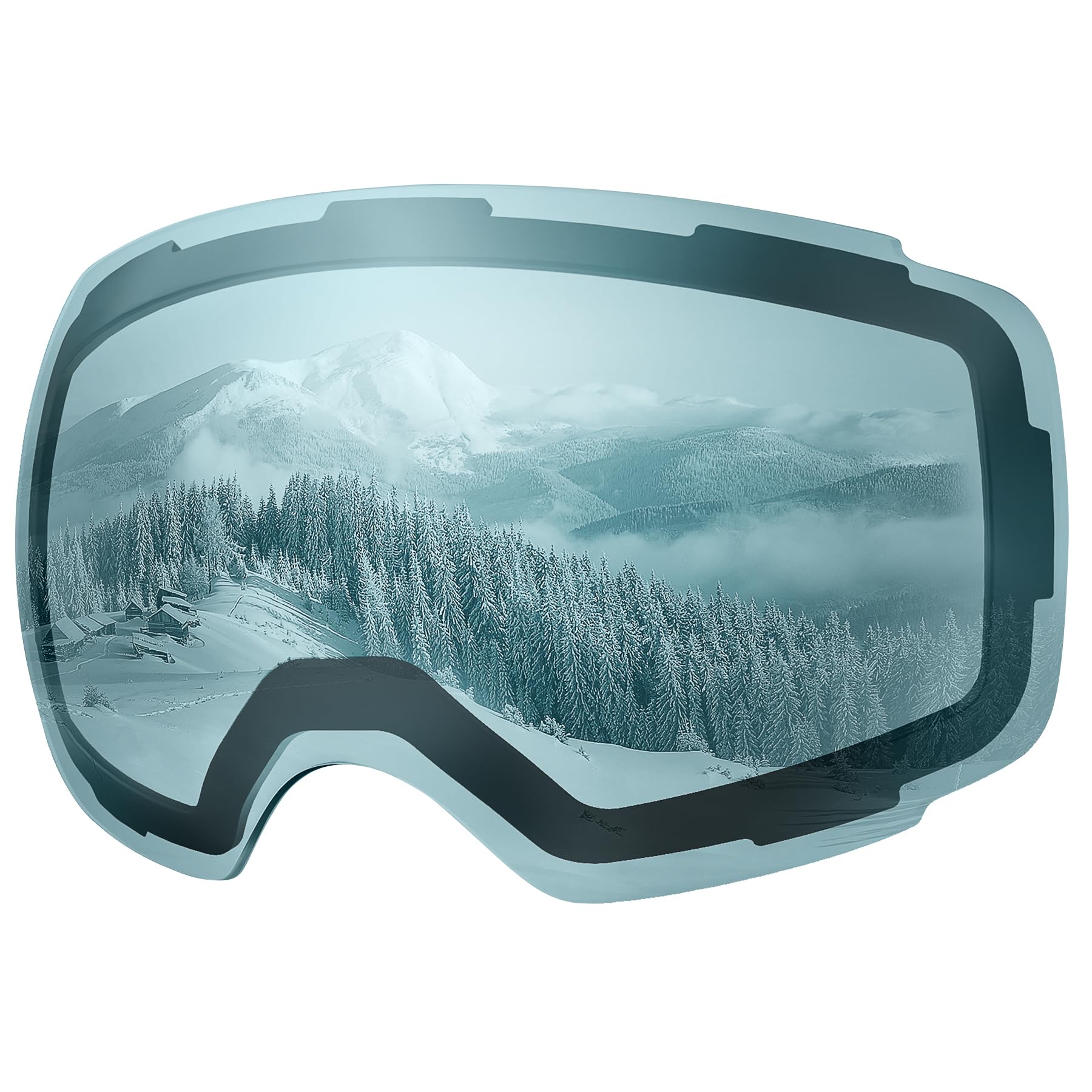 【送料無料】[OutdoorMaster] Ski Goggles PRO用交換レンズ スキーゴーグル レンズ着脱可 両層磁気レンズ 専用取り替えレンズ UV紫外線カット OTG メガネ対応 曇り止め 180°広視野 球面レンズ フレームレス スノーゴーグル スノボートゴーグル スポーツ用ゴーグル 防風