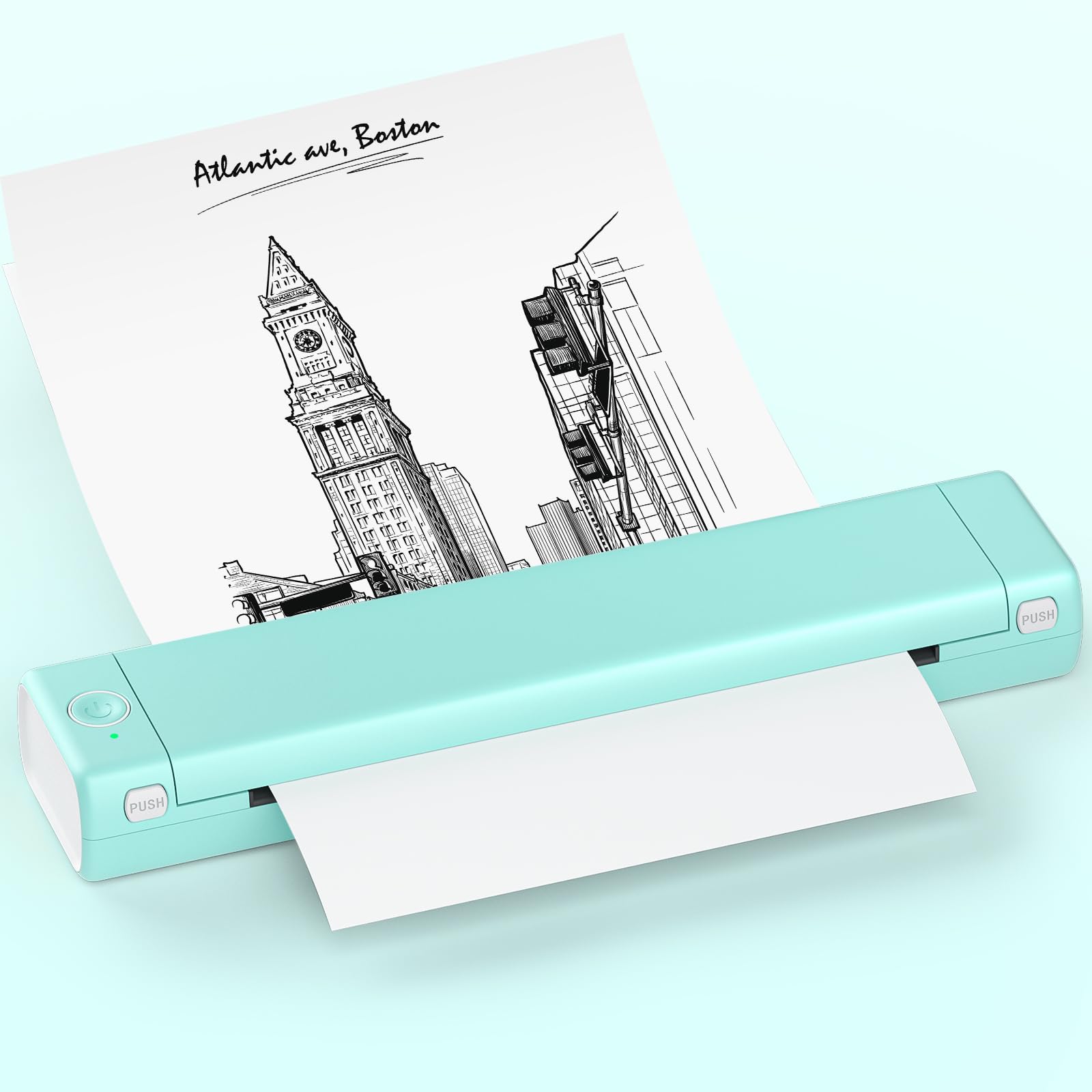 【送料無料】Itari M08F モバイルプリンター A4 ミニ携帯家庭用portable printer熱転写 プリンター 家庭用およびオフィス用のポータブル 8.26"x11.69" A4 感熱紙をサポート Bluetooth接続対応 Android IOS 電話 ラップトップ互換