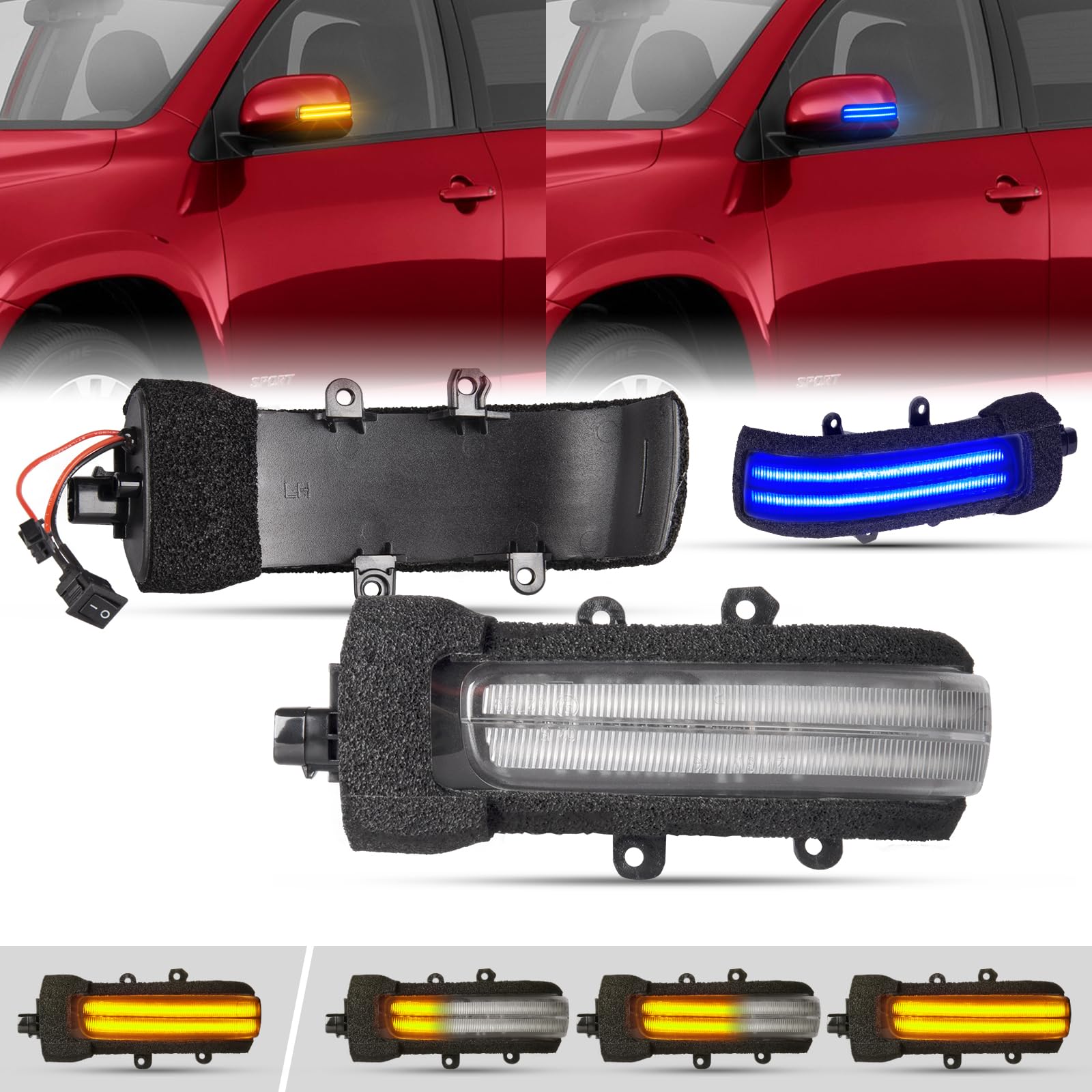 【送料無料】POPMOTORZ 20系アルファード シーケンシャル サイドミラー ウインカー ヴェルファイア20系 ヴァンガード30系 ドアミラーウインカー ヴォクシー ノア70系 エスティマ 50系 エスティマハイブリッド20系 RAV4 30系後期 流れるポジション ディライト機能付き ア