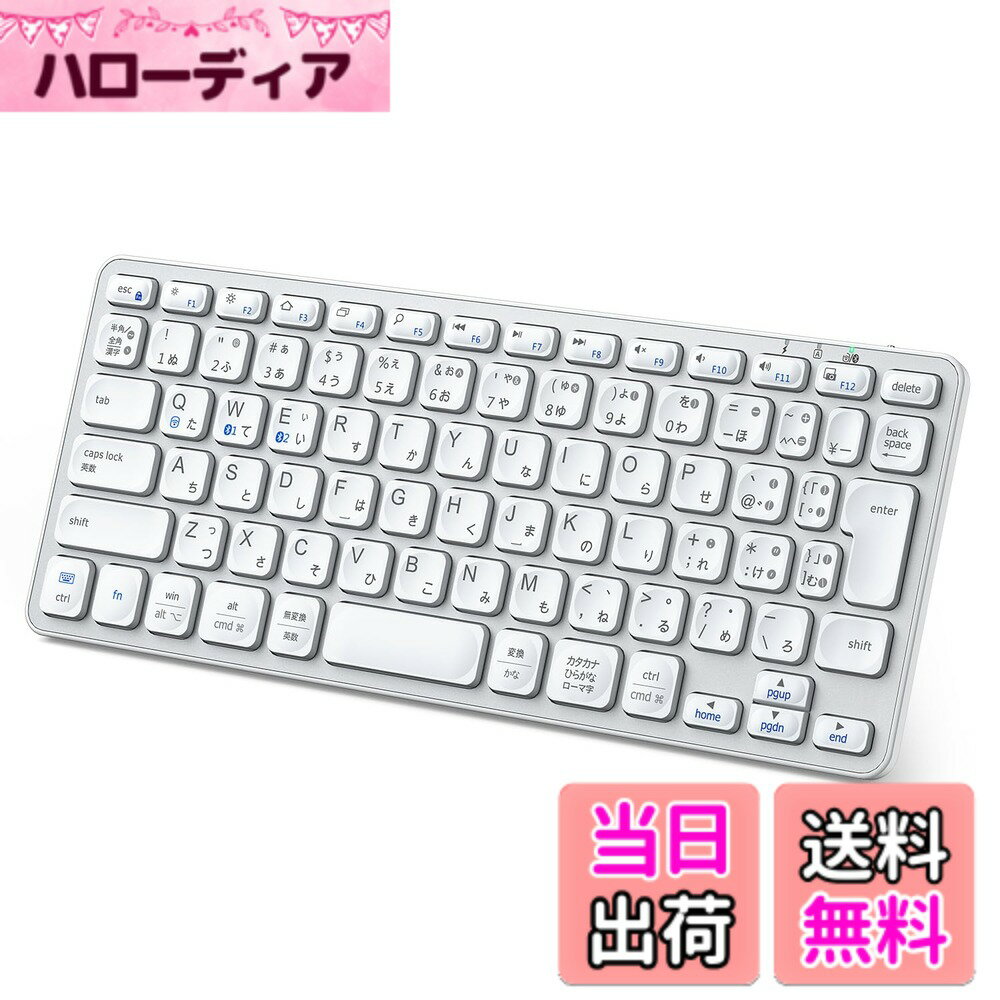 iClever ワイヤレスキーボード Bluetooth＆2.4G 無線 キーボード 充電式Type-C 静音 小型 薄型 JIS基準 日本語配列 軽量 パンタグラフ式 3つデバイス自由に切替え デュアルモード 持ち運び パソコンPC iPad スマホ用 Windows Mac iOS Android対応 日本語説明