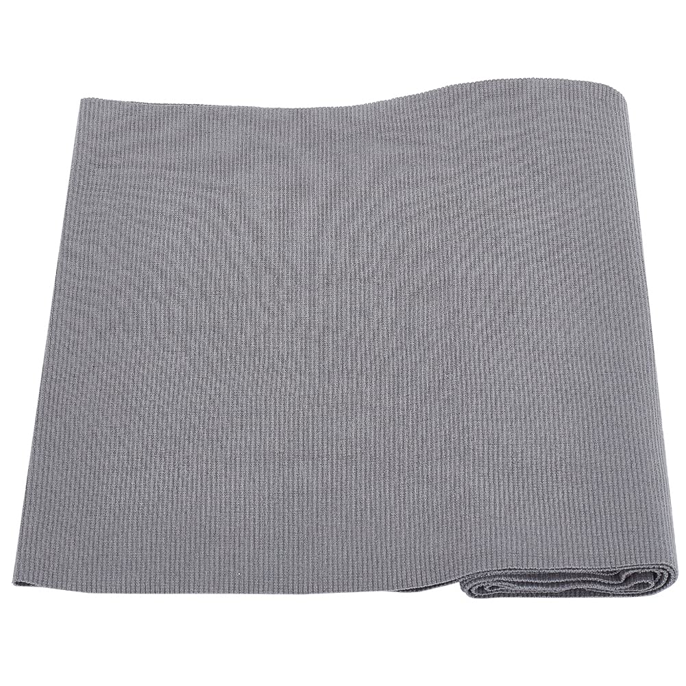 【送料無料】BENECREAT リブ編み生地 袖口用 グレー リブニット生地 野球ユニフォーム 袖口 ウエストバンド ネックライン 襟 トリム用 ウェルトエッジ 60x20x0.2cm