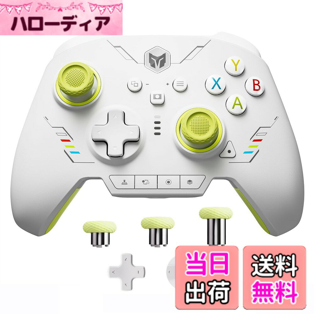 【送料無料】PC コントローラー、BIGBIG WON Rainbow 2 SE ワイヤレス コントローラー モーション コントロール、ホール効果トリガー、12 ビット ADC、ジョイスティック 3 セット、4方向十字キー、8方向十字キ、PC APP、ゲームパッド Switch/Android/iOS 用