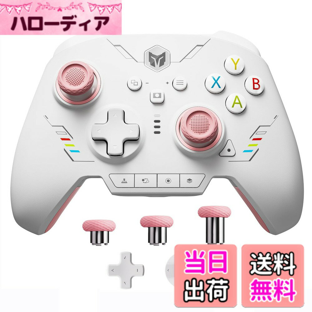 【送料無料】PC コントローラー、BIGBIG WON Rainbow 2 SE ワイヤレス コントローラー モーション コントロール、ホール効果トリガー、12 ビット ADC、ジョイスティック 3 セット、4方向十字キー、8方向十字キ、PC APP、ゲームパッド Switch/Android/iOS 用