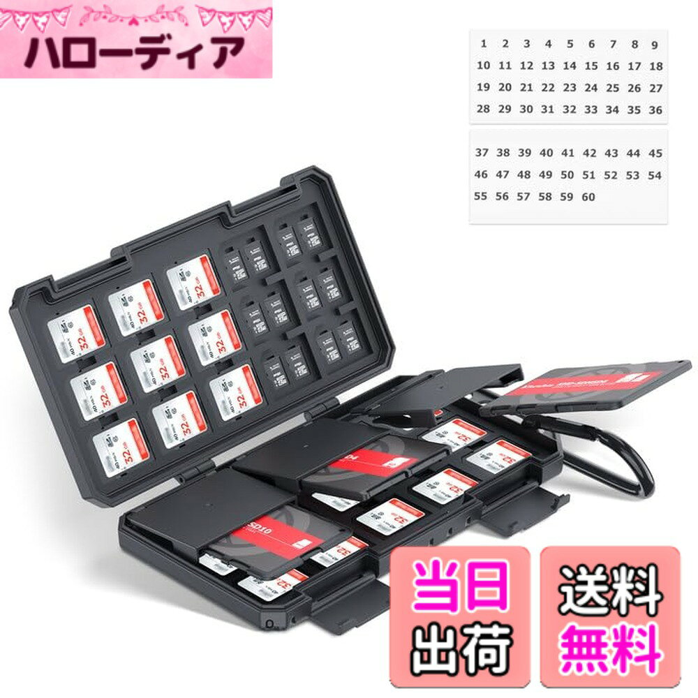商品情報商品の説明主な仕様 【大容量】SD SDHC SDXCカード30枚&TF MSDカード60枚を収納できます。3つの取り外し可能なカードケース： SD4はSDカード4枚、SDMSD6はSDカード2枚 & MSDカード4枚、MSD10はMSDカード10枚を収納できます。【アップグレードデザイン】取り外し可能なメモリカードホルダーが3つあり、クレジットカードサイズの小さなSD/TFカードケースを収納でき、屋外旅行時や日常のメモリカードストレージの少ないストレージカードのニーズに対応します。【3つの柔軟なカードスロット】3つのカードスロットには、Kiorafotoの3つのスリムカードケースを収納できます：SD4、SDMSD6、MSD10（各スロットには独自のモデル名が刻印されています）。個別のカードスロットにより、メモリカードが安全に保たれ、紛失から保護されます。カードの接触を最小限に抑え、傷を防ぎます。不要な場合は取り外しも可能です。【高品質】高強度の環境に優しいABSプラスチック素材で作られており、耐圧性、耐衝撃性、頑丈で耐久性があります。 高品質シリコンシールリングは気密性が高く、ボックス内の防水・防塵の役割を果たします。 内部のカスタマイズカットされたEVAフォームは、振動や衝撃による損傷を効果的に軽減します。【独特なデザイン】カラビナとカード取り外しツールが付属しており、持ち運びが簡単です。 パッケージには番号シール3枚とメモ用紙1枚も含まれており、メモリカードの整理と取り出しが簡単で、より便利で整然とした保管が可能です。