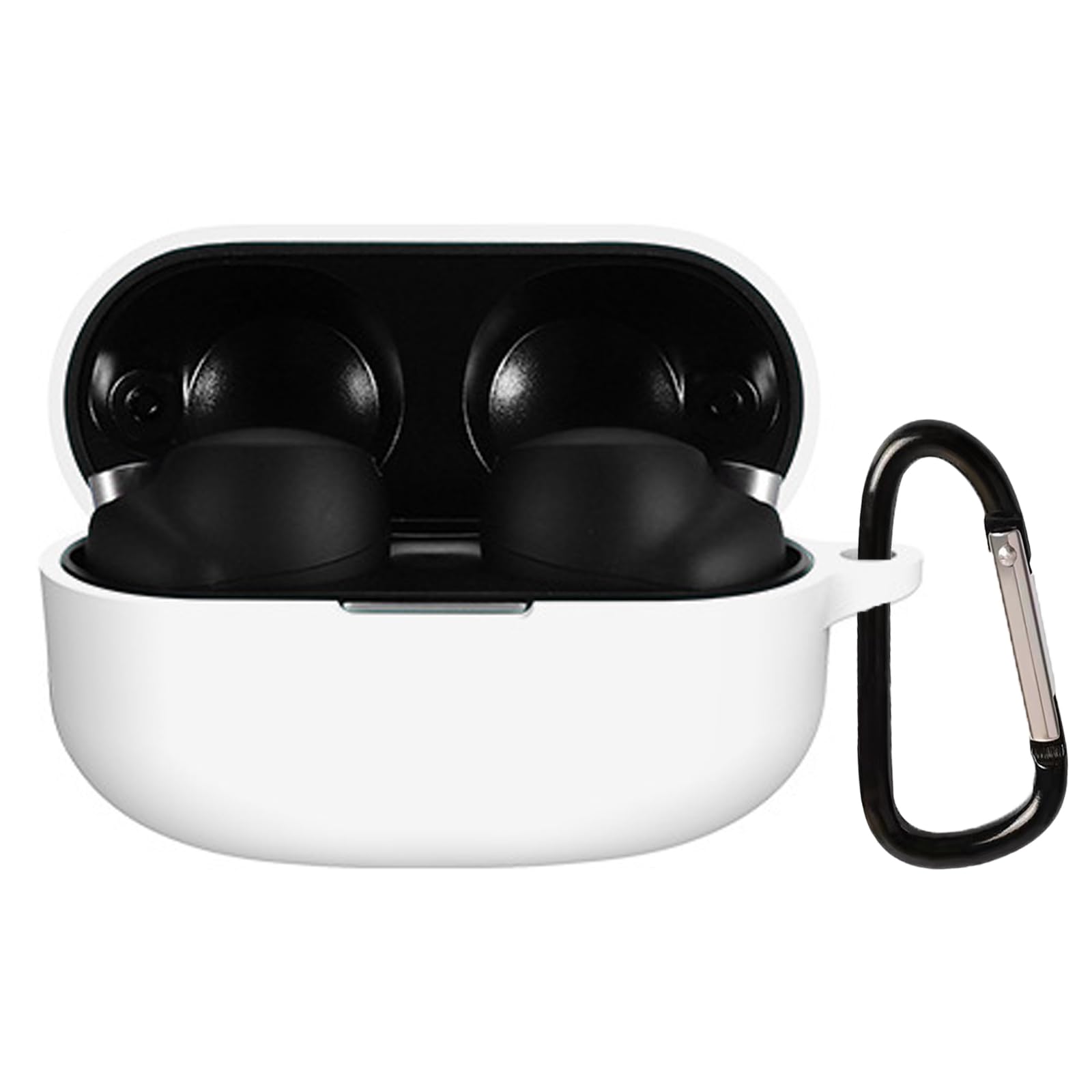 【送料無料】UIUIKA For SONY WF-1000XM4 ケース ソニー WF-1000XM4 保護カバー 柔らかい シリコン製 ソニー WF-1000XM4 ケース 落下防止 キズ防止 耐衝撃 防塵 軽量 装着充電可能 カラビナ付き 紛失防止(ホワイト)