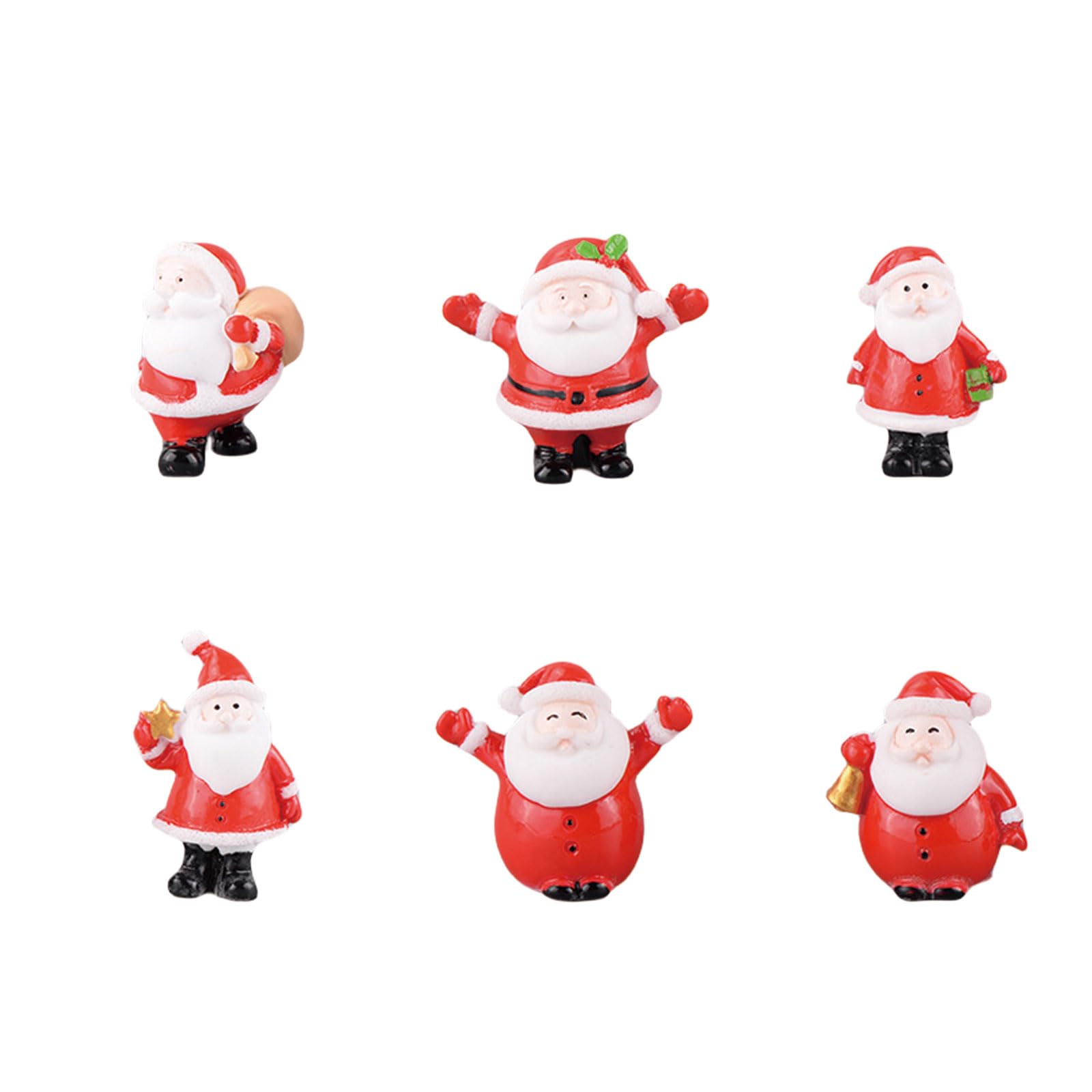 【送料無料】クリスマス ミニチュア 置物 6個セット サンタクロース ミニ クリスマスオーナメント 可愛い 樹脂 クリスマス 飾り 置き物 卓上 盆栽 鉢植え 園芸 窓 装飾 DIY 手芸用品 クリスマスプレゼント (サンタ)