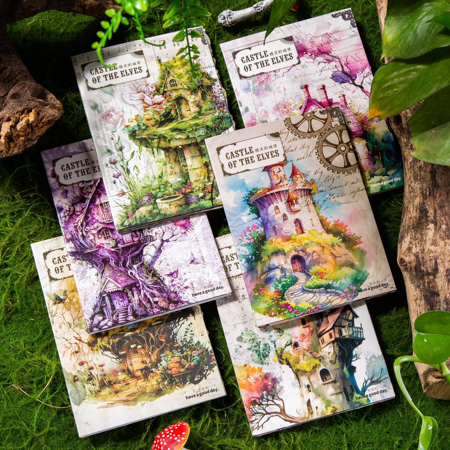 【送料無料】Alideco 180枚 コラージュ 素材 ペーパー 素材紙 り 手帳 ジャンクジャーナル メモパッド デザ ヴィ レトロ エルフの城 ノート カレンダー ベネットマナー (jinglingdechengbao)