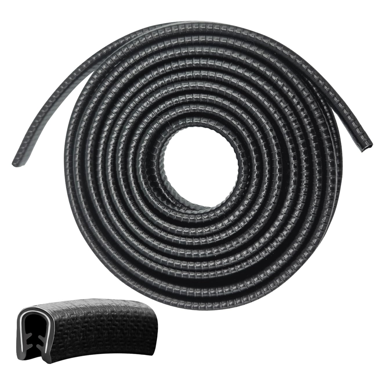 【送料無料】OOBA 車用ドアモール 黒 ドア衝突防止 U型 車ドアエッジプロテクター ドアモール 5M長さ 車ドアエッジ擦り傷防止モール 隙間を埋める 騒音低減 ゴムドアモール 風切り音低減 ステンレス鋼片内蔵 脱着簡単 全車種適用 ブラック