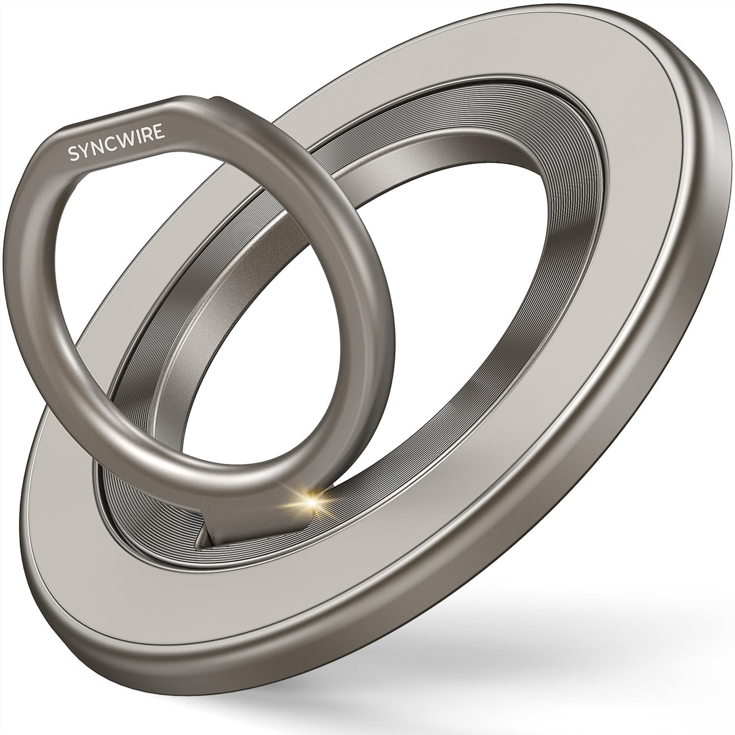 【送料無料】【ナチュラルチタニウムカラー】Syncwire MagSafe リング - 両面マグネット スマホリング 360度回転 超磁力 マグセーフ リング マグネット バンカーリング 薄型 角度調節可能 簡単着脱 iPhone 15 Pro/15 Pro Max/ 15 /14 Pro Max/14 Pro/14/13/12 などに対