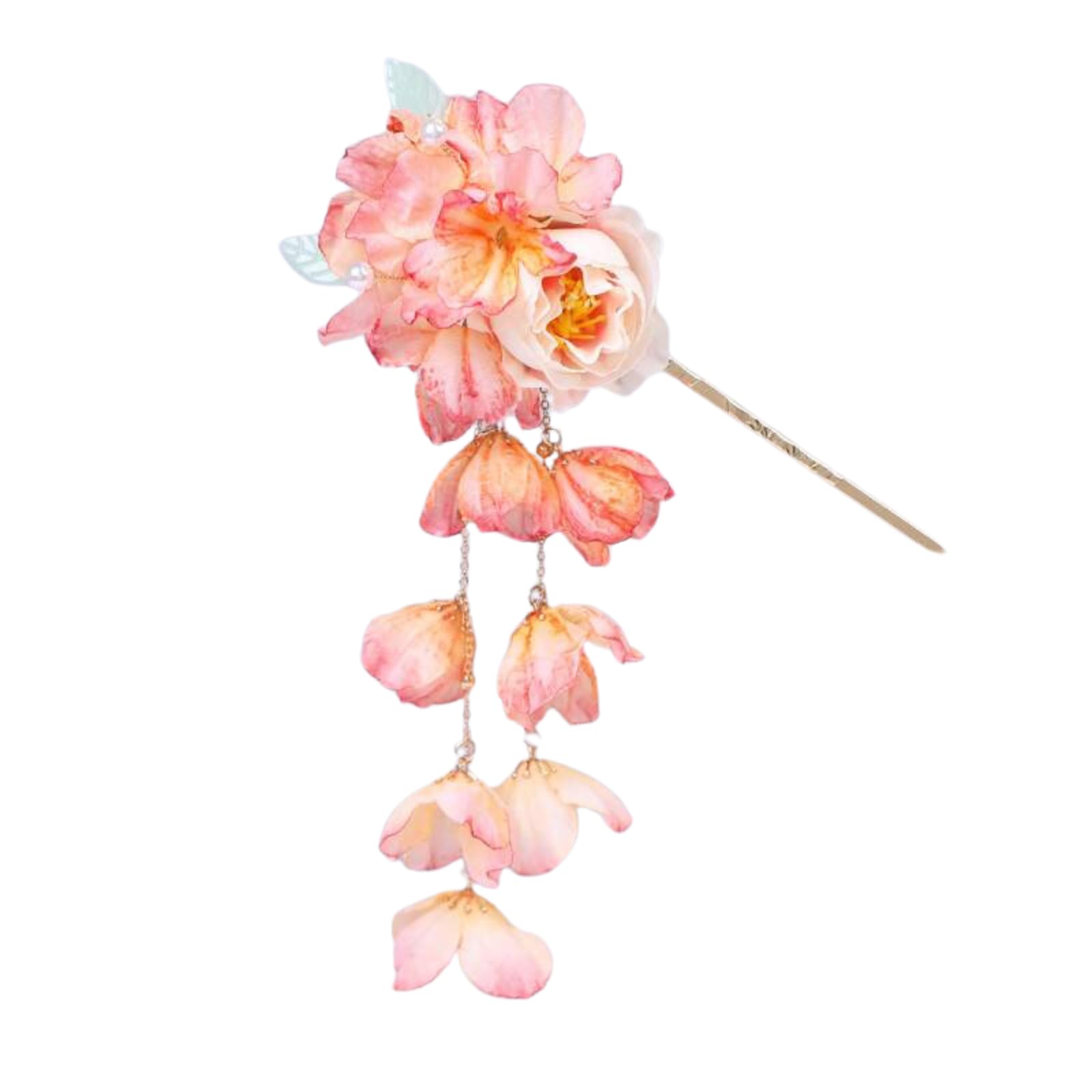 【送料無料】EZ PEACH かんざし スティック かんざし ヘアスティック 簪 桜 花 パール 簪パーツ 一本挿し シンプル ヘアアクセサリー 浴衣 ゆかた 和装小物 (桜色-パール)