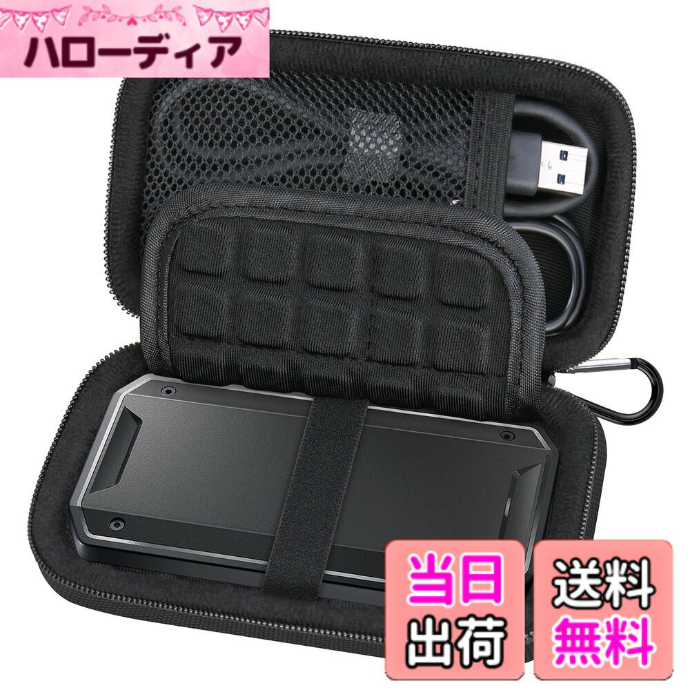 【送料無料】Lacdo ハードドライブ用キャリングケース サンディスク Professional PRO-G40 SSD 1TB 2TB 4TB USB-C 外付けソリッドステートドライブ EVA耐衝撃撥水ストレージトラベルバッグ、黒+黒 hellodear-11024734 ハローディア楽天市場店 パッケージ画像