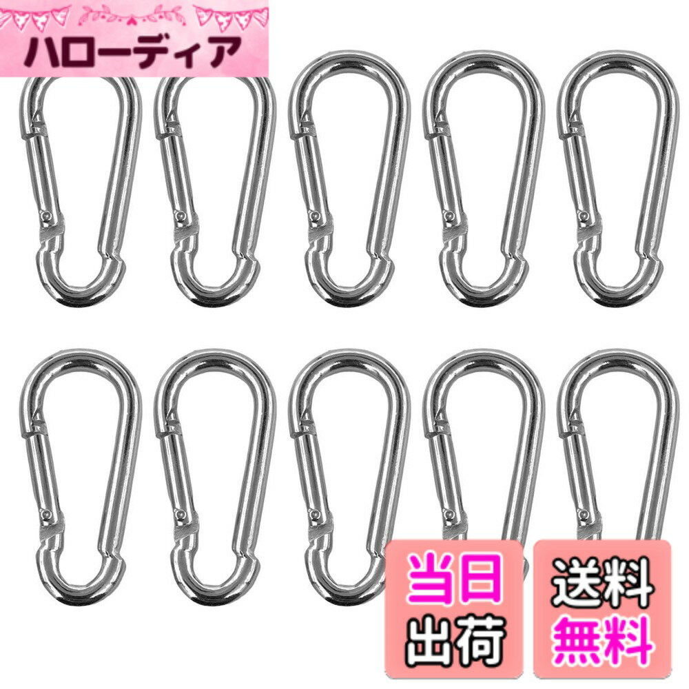 【送料無料】winova カラビナ スプリングフック キーホルダー 304ステンレス スプリングスナップ フック 120kg耐荷重 長さ6cmx幅さ2.8cm厚さx6mm 10個入り