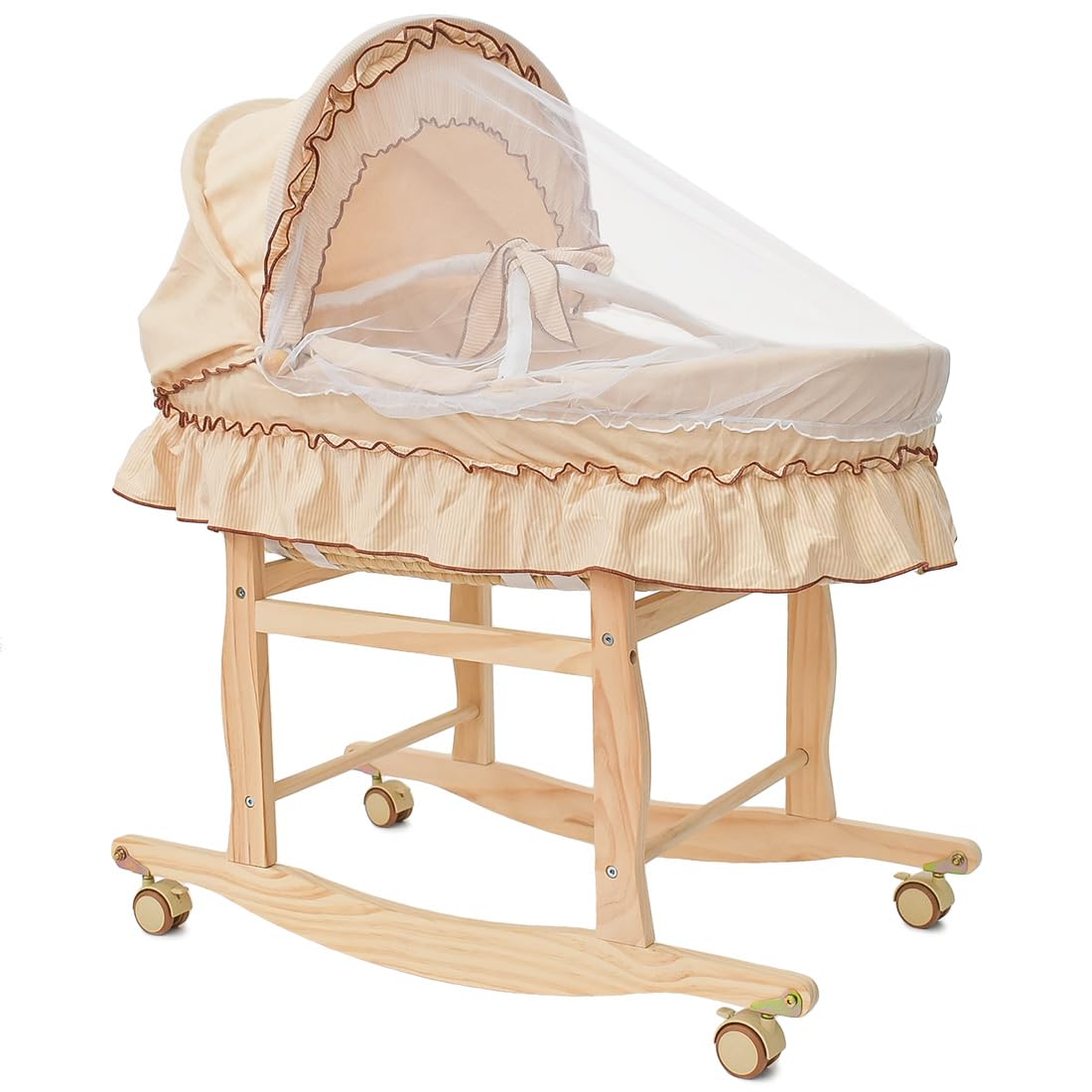 【送料無料】Cific クーファン 2wayスタンド付 ゆりかご トウモロコシ葉っぱ編み 付属品万全 出産準備 赤ちゃん (スカート)