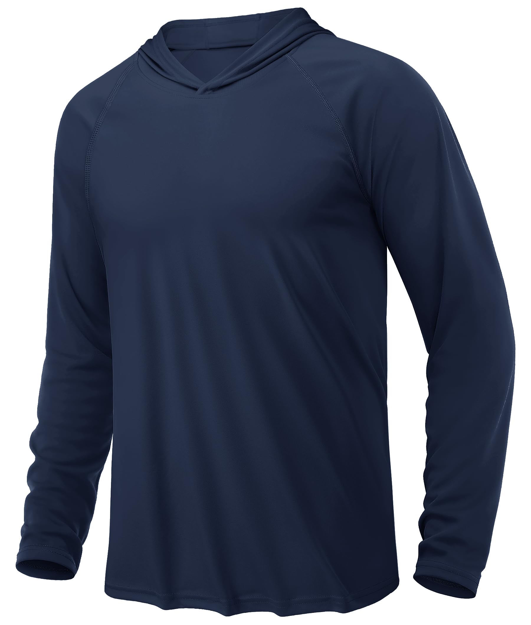 【送料無料】[KEFITEVD] 長袖tシャツ メンズ 秋 薄手 速乾 パーカー カジュアル 大きいサイズ ロンt ラッシュガード 水着 スポーツウェア uvカット 釣り トレーニングウェア トレーナー 春 トップス ストレッチ ネイビー S