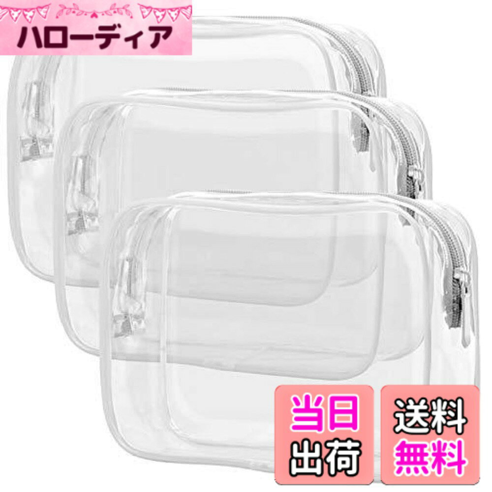 【送料無料】NEYORIKA 化粧品用ポーチ 旅行 トラベル 洗面具 ビニールポーチ メイク コスメ収納 クリア 3セット hellodear-11032011 ハローディア楽天市場店 パッケージ画像