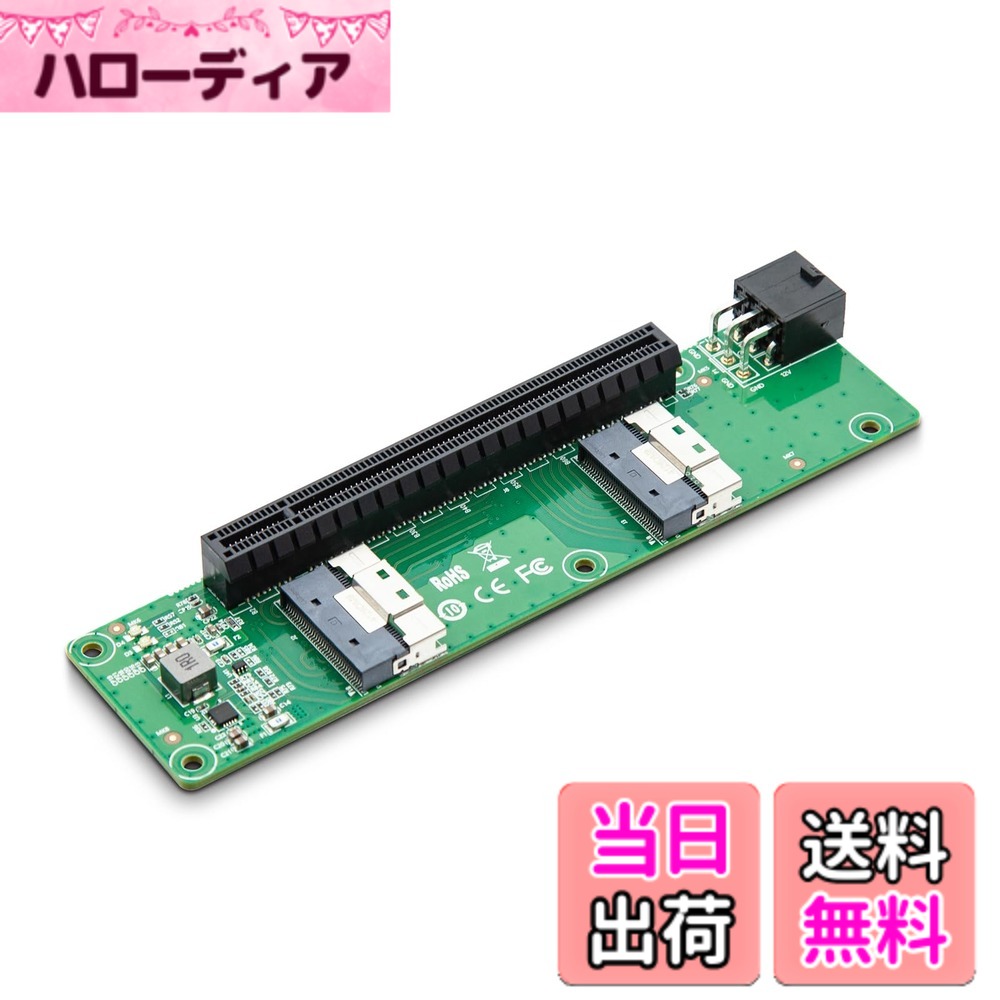 10Gtek デュアル SlimSAS 8i to PCIe X16 スロット アダプタ、GEN4 PCIe4.0