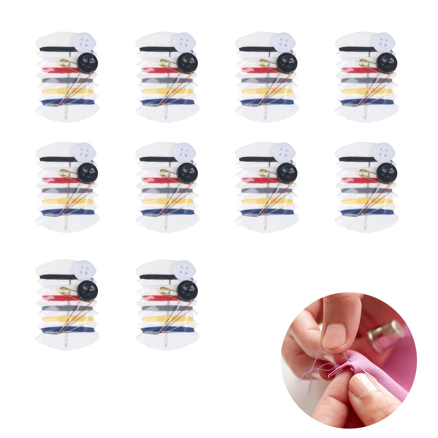 【送料無料】PAVIKE 裁縫セット 旅行 針糸キット ミニ ソーイングセット 6色縫い糸あり 2色ボタン 手縫い針 ミニ安全ピン 携帯用 緊急裁縫キット DIY 手芸 衣類補修 結婚式 学校 出張 旅行 初心者 男女兼用