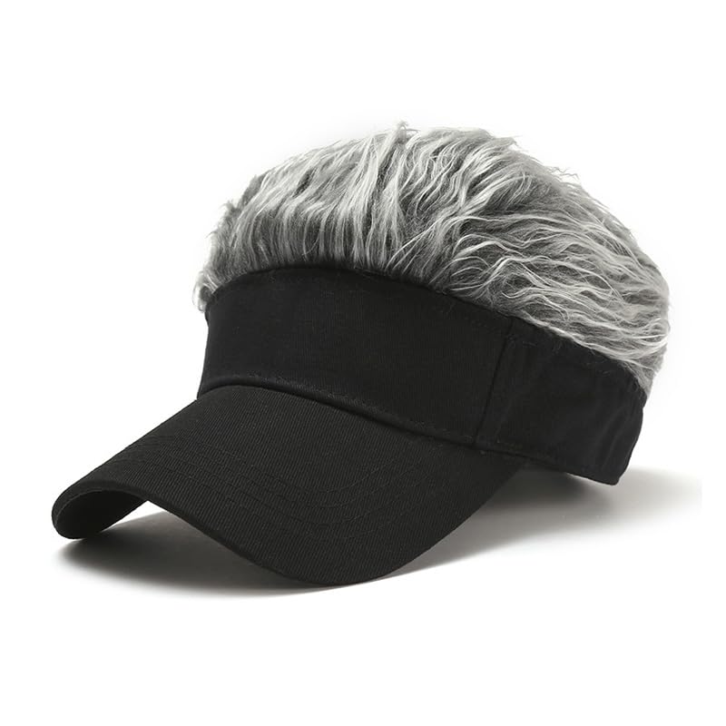 【送料無料】[Cirsaeur] 黒 ヘアバイザー かつら付きサンバイザー ウィッグ付ヘア コスチュ ...