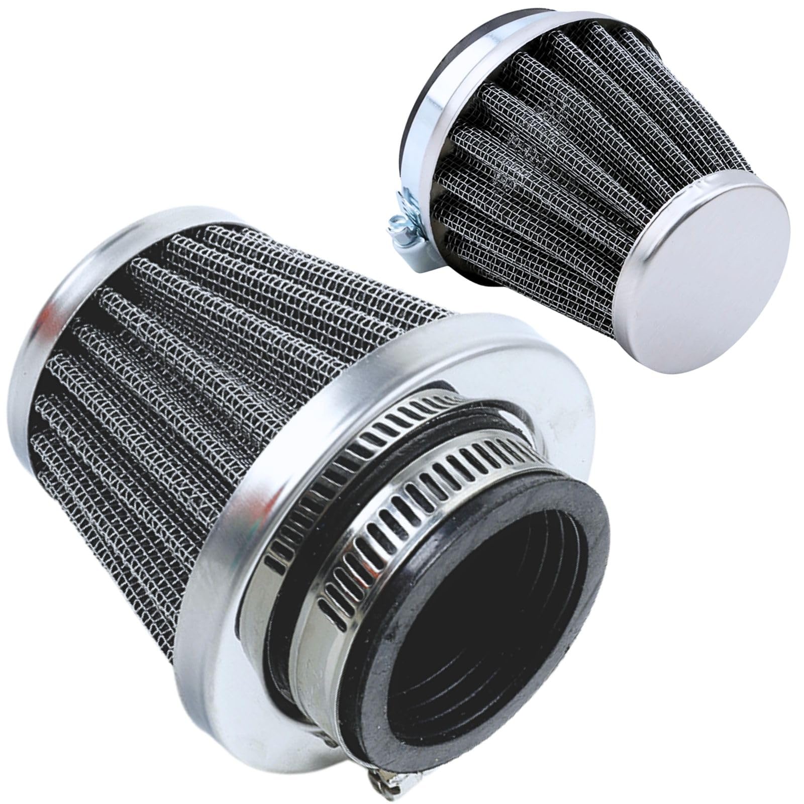 【送料無料】CHASO パワーフィルター エアフィルター バイク オートバイ スクーター 原付 汎用 ステンレス メッシュ エアクリーナー ストレート 35mm 2個