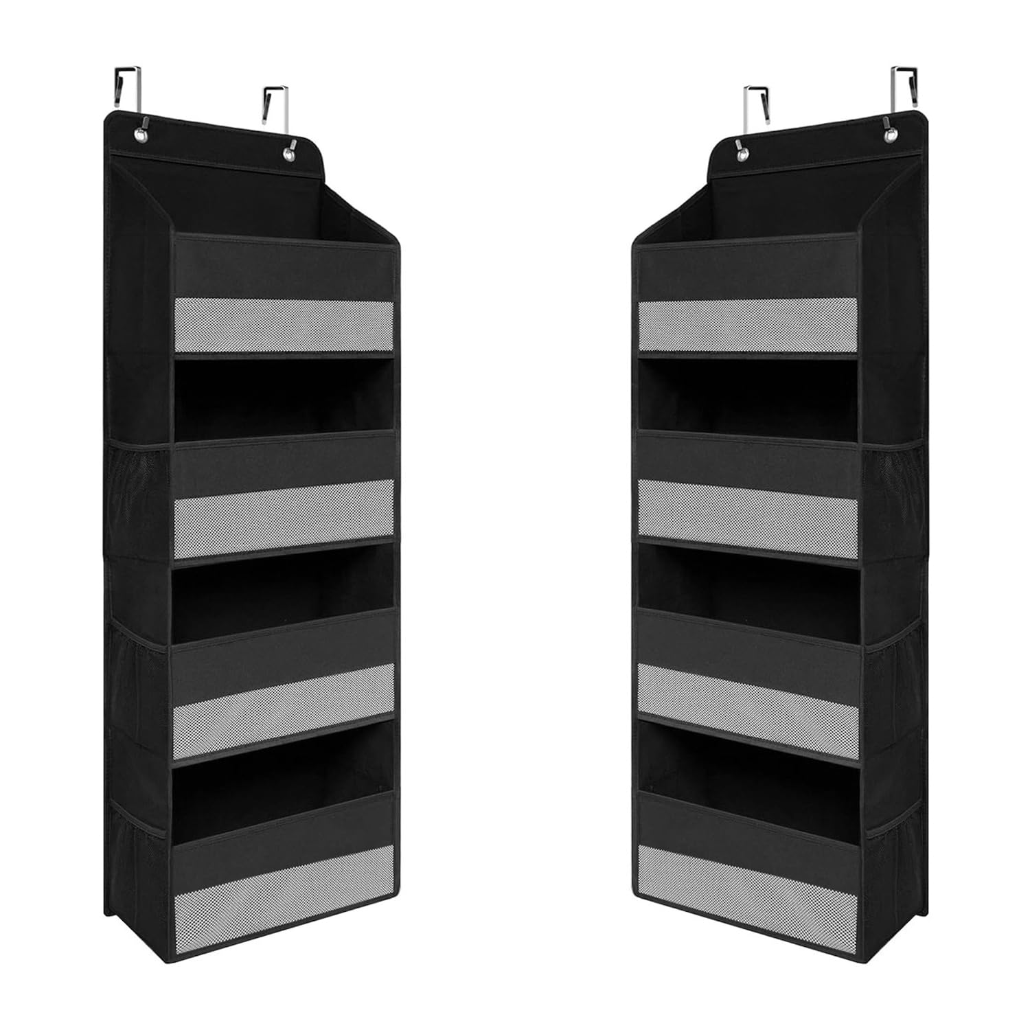 【送料無料】ウォールポケット Whonor ドア掛け収納式ポケット 【整理収納アドバイザー監修 】4段大容量 メッシュ窓付き 変形防止設計 壁掛け収納 吊り下げ収納ポケット 二重層不織布で作られた 頑丈 耐用 小物収納 ぬいぐるみ おもちゃ 雑誌 書類/漫画などの収納 2x弾性