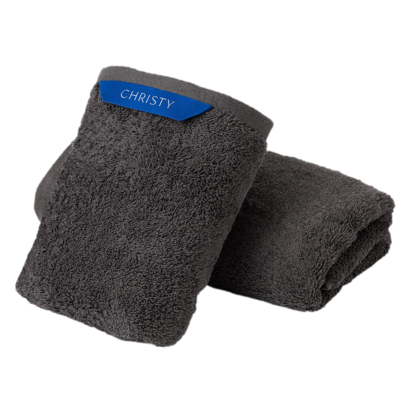 【送料無料】Christy ビッグフェイスタオル 2枚セット コットン100％ 約40x100cm 吸水速乾 ラグジュアリー ホテルライク ふっくら タオル 綿 Pimlico Graphite