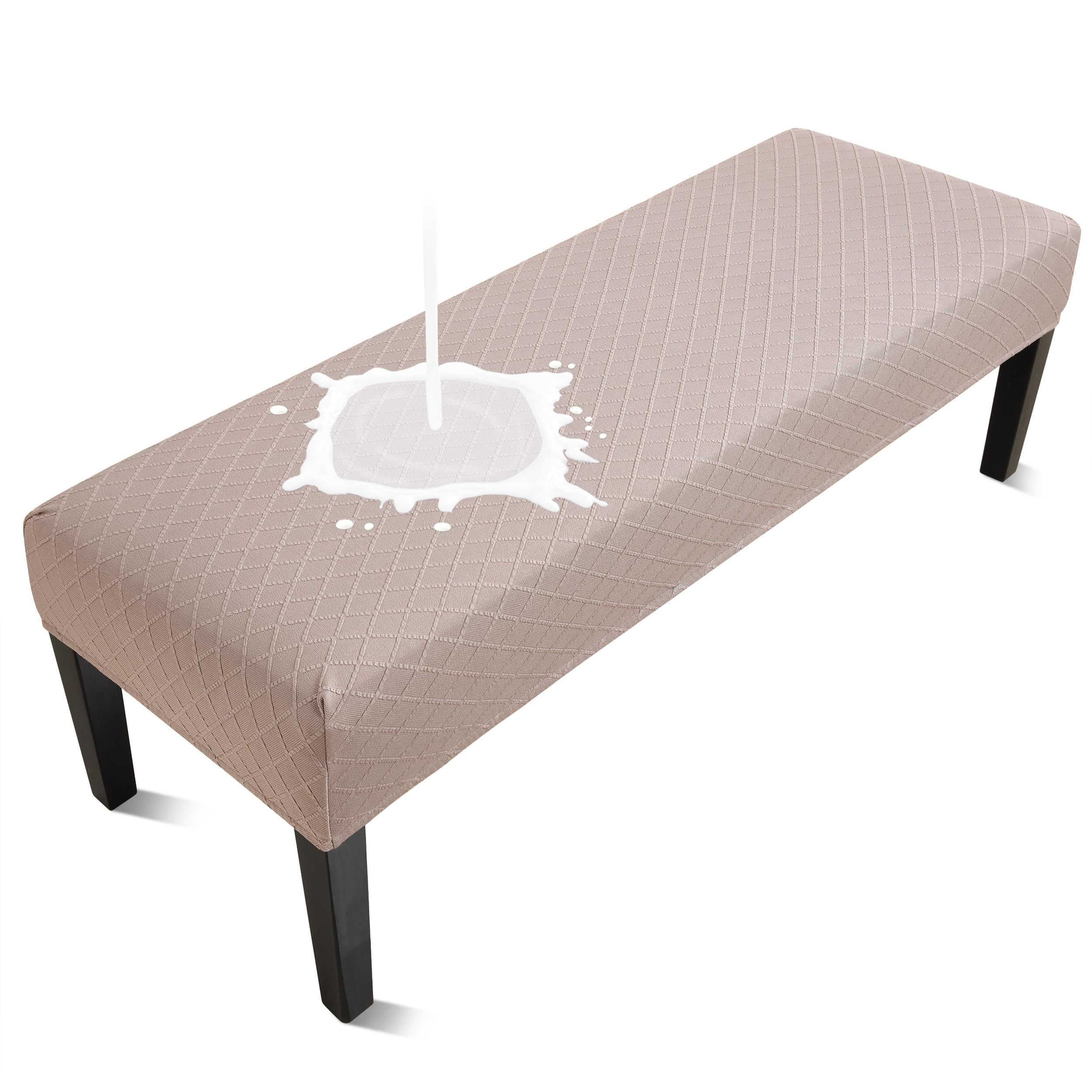 【送料無料】Leweet ベンチカバー 伸びる ベンチ シート カバー ベンチソファーカバー ベンチ用 カバー ヨーロッパ風 ベンチカバー 防水 ダイニングベンチカバー 長椅子 ベンチ カバー ベンチ椅子カバー 取り外し可能 洗濯可能 ベンチ改修 (カーキ 防水)