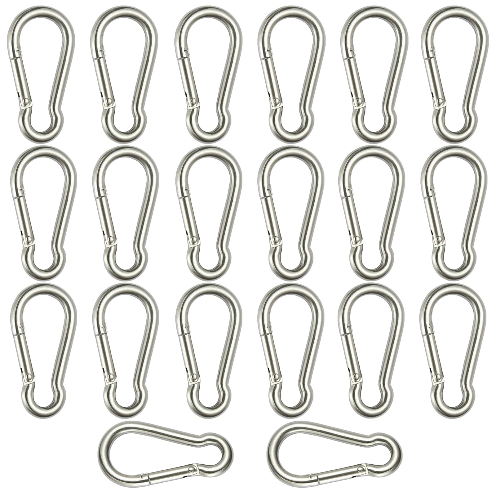 【送料無料】JOLIRSBOX カラビナ ステンレス スプリングフック カラビナ セット(4cm 20セット)