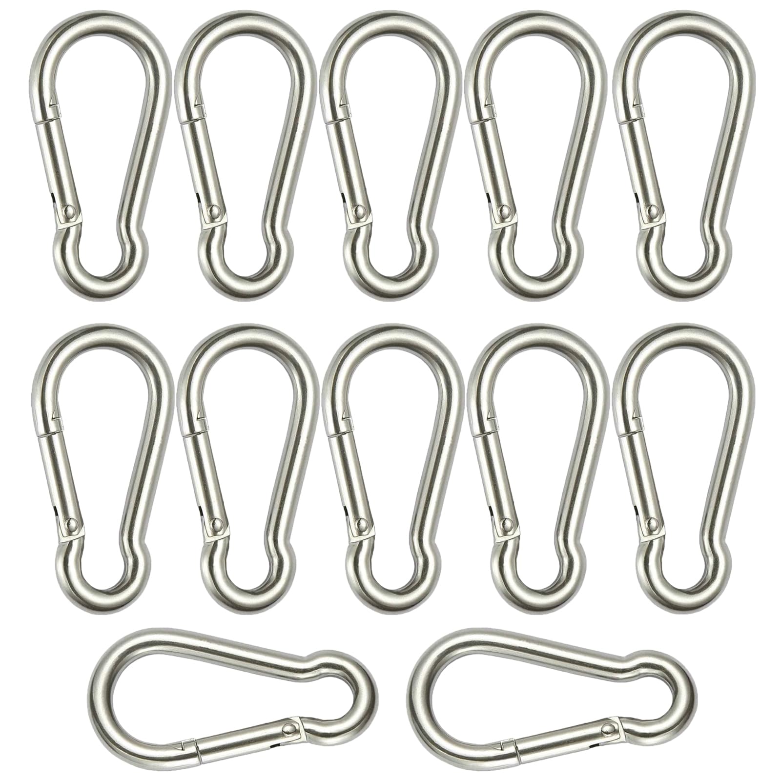 【送料無料】JOLIRSBOX カラビナ ステンレス スプリングフック カラビナ セット (6cm 12セット)