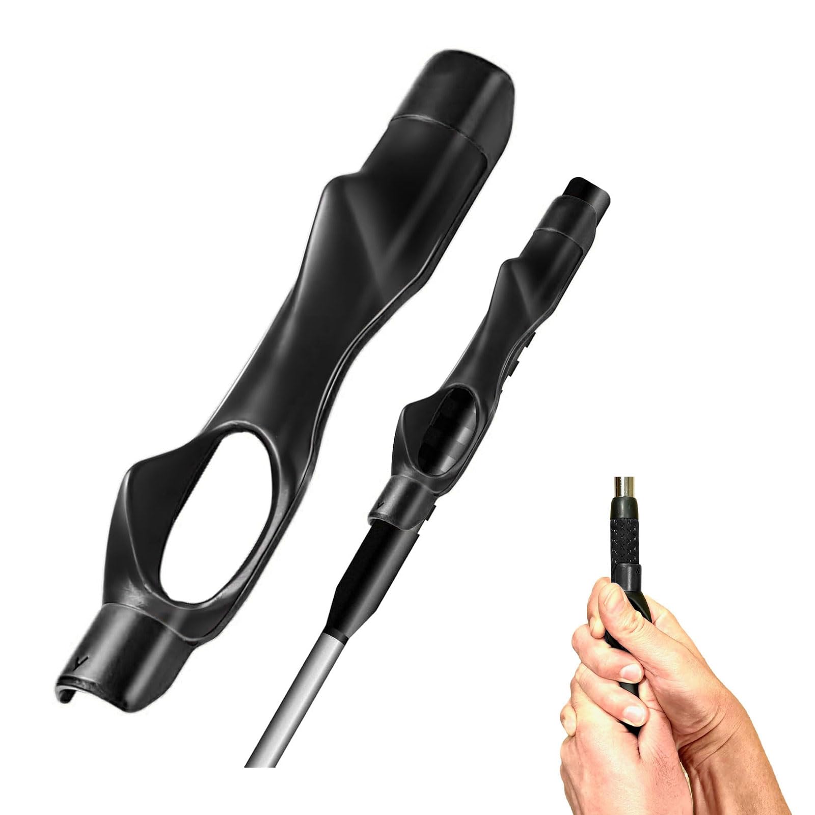 【送料無料】【雲見】 グリップトレーナー ゴルフ練習器具 ブラック グリップ矯正 スイング矯正 素振り フリーサイズ 初心者からプロ用