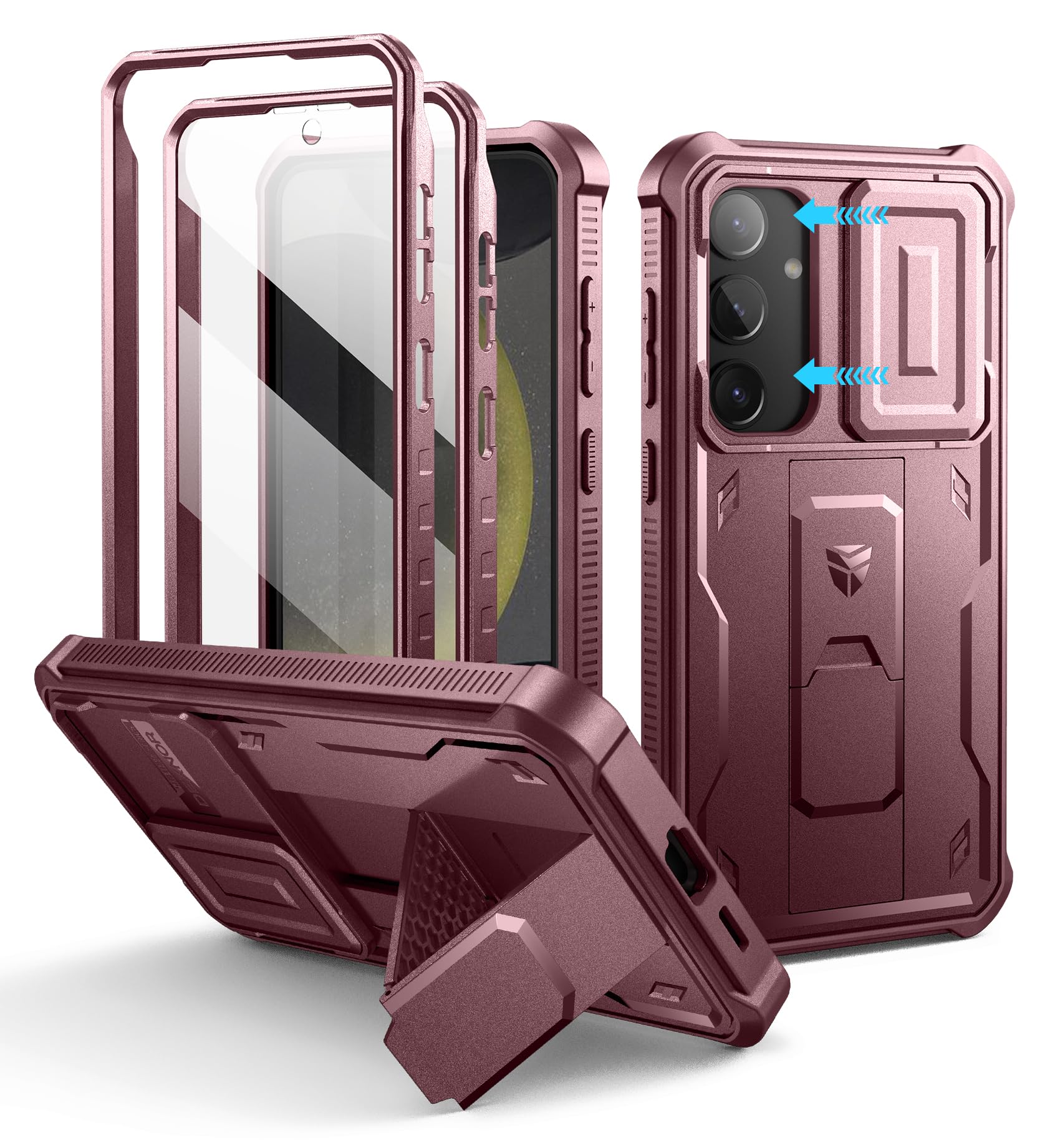 【送料無料】Dexnor Samsung Galaxy S24 Plus用 ケース - スライド式内蔵カメラカ...