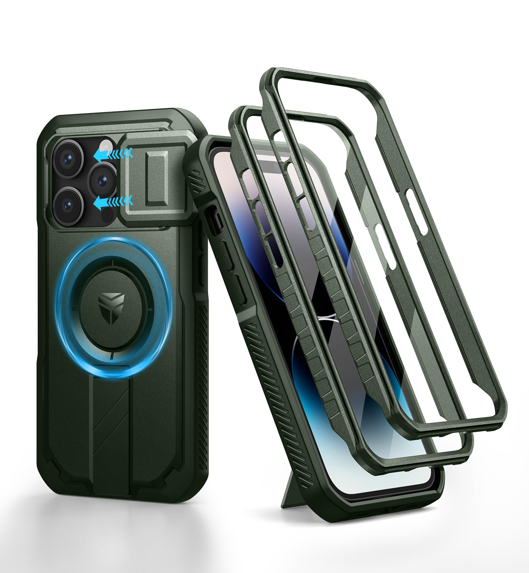【送料無料】Dexnor iPhone 14 Pro用 マグネットケース - スライド式カメラカバー...