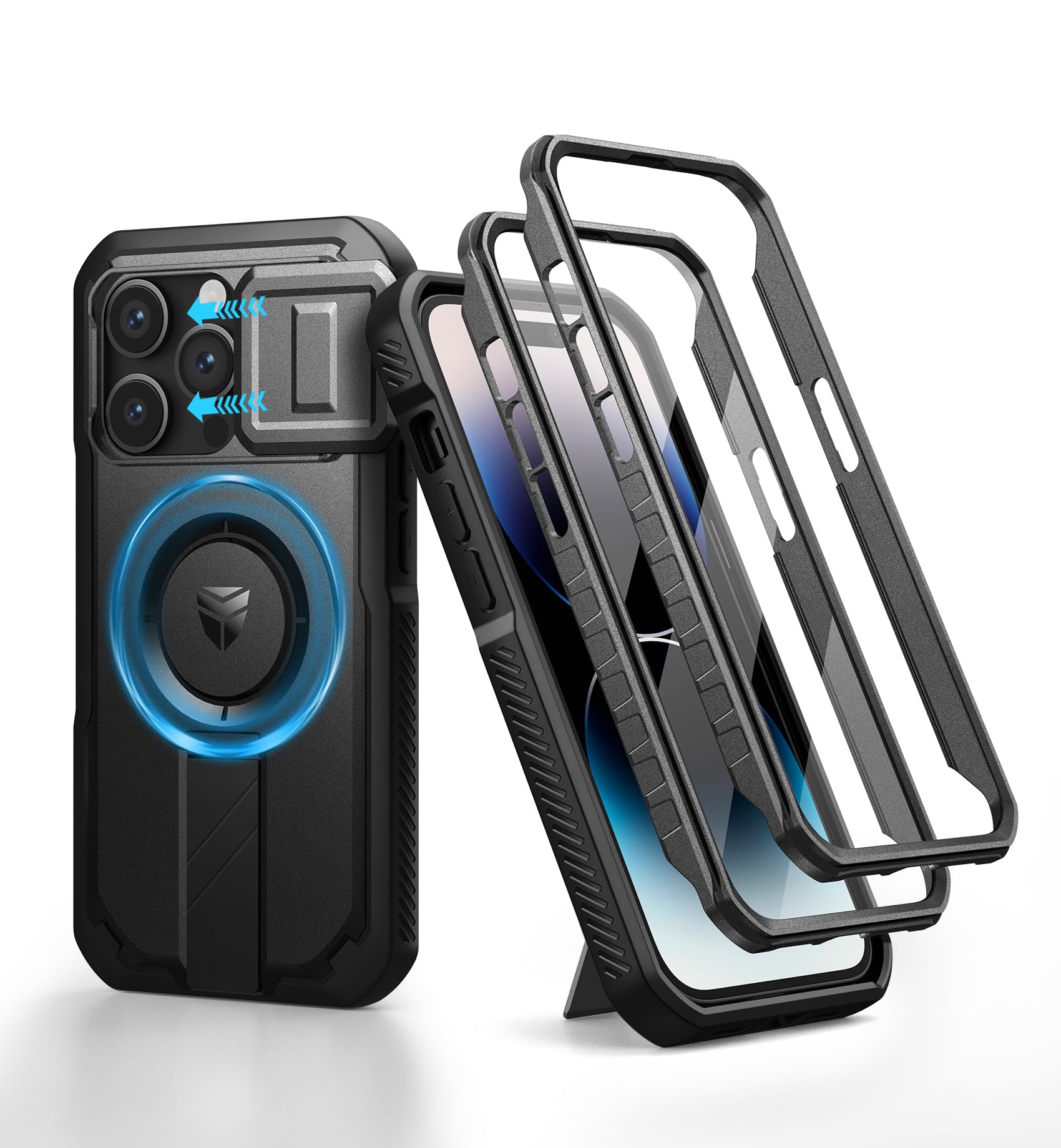 【送料無料】Dexnor iPhone 14 Pro用 マグネットケース - スライド式カメラカバー...