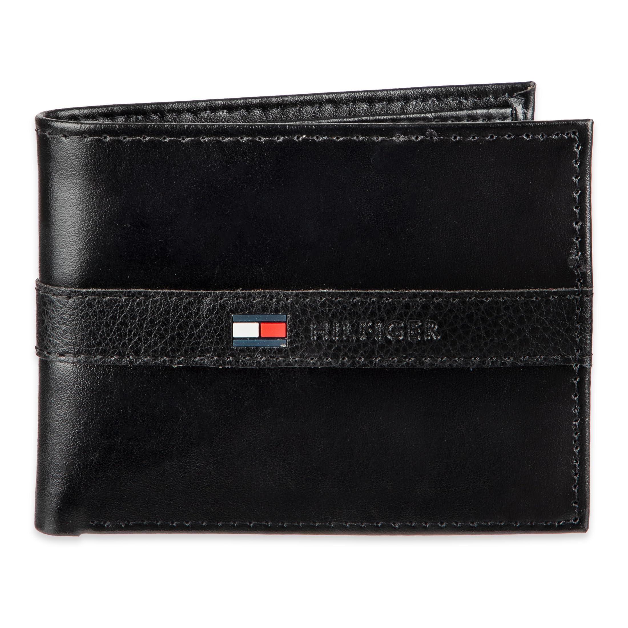 Tommy Hilfiger トミーフィルフィガー 財布 メンズ Men's Leather Ranger Passcase Wallet (Black) 色：ブラック、サイズ：Free Size