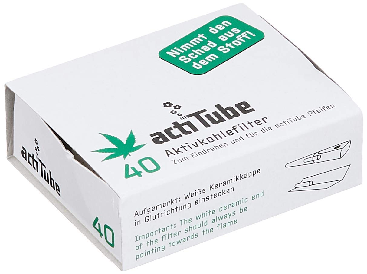 【送料無料】【Tuneフィルター新ブランド】 actitube(アクティチューブ)活性炭フィルター 40本入 色：ホワイト、サイズ：3.6cmx直径0.8cm