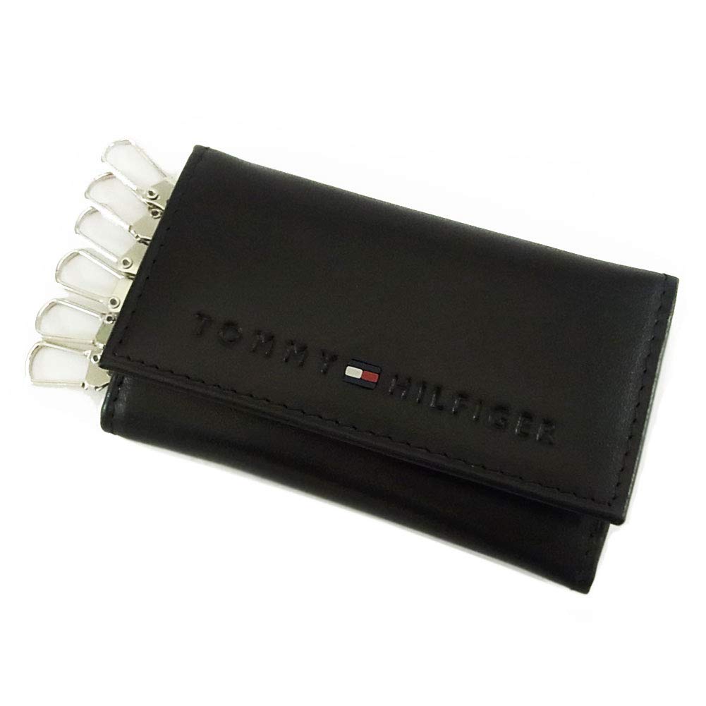 【送料無料】【Tommy Hilfiger】トミーヒルフィガー メンズ 6連 キーケース キーフォルダー [31TL17X005/94-4858/01BK] [並行輸入品] 色：ブラック