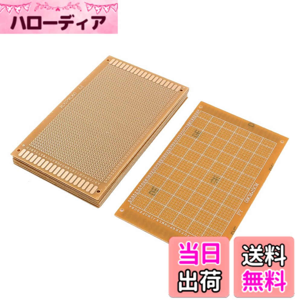 商品情報商品の説明説明： 特徴： 1.材料：FR-4。 2.穴ダイヤ：約1mm。 3.穴ピッチ：2.54mmの標準。 4.サイズ：9cm x 15cmです。 電子回路、片面PCBボードのプロトタイプを構築するための素晴らしいです。主な仕様 製品名：PCBユニバーサル基板、穴径（約） : 1mmbr穴ピッチ（約）：2.54mm;サイズ（約）： 9 x 15cm(L x W)材料：FR-4;色：銅トーン正味重量 : 185gbrパッケージ内容： PCBユニバーサル基板10個入り